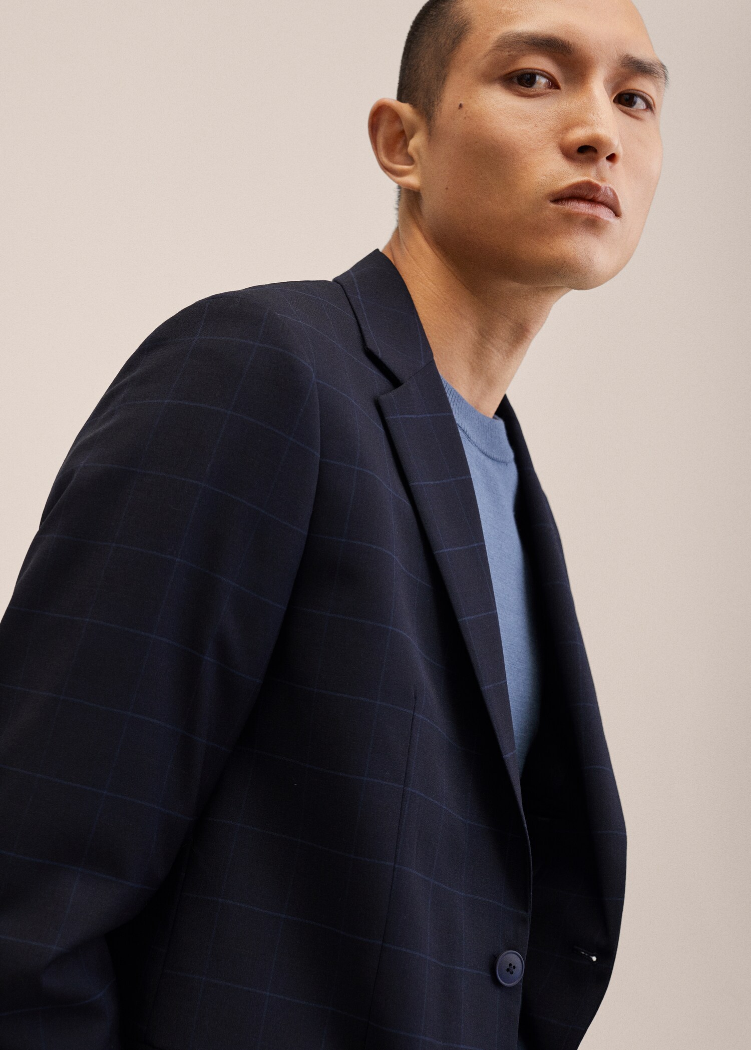 Oblekové sako slim fit z panenské vlny - Detail zboží 1