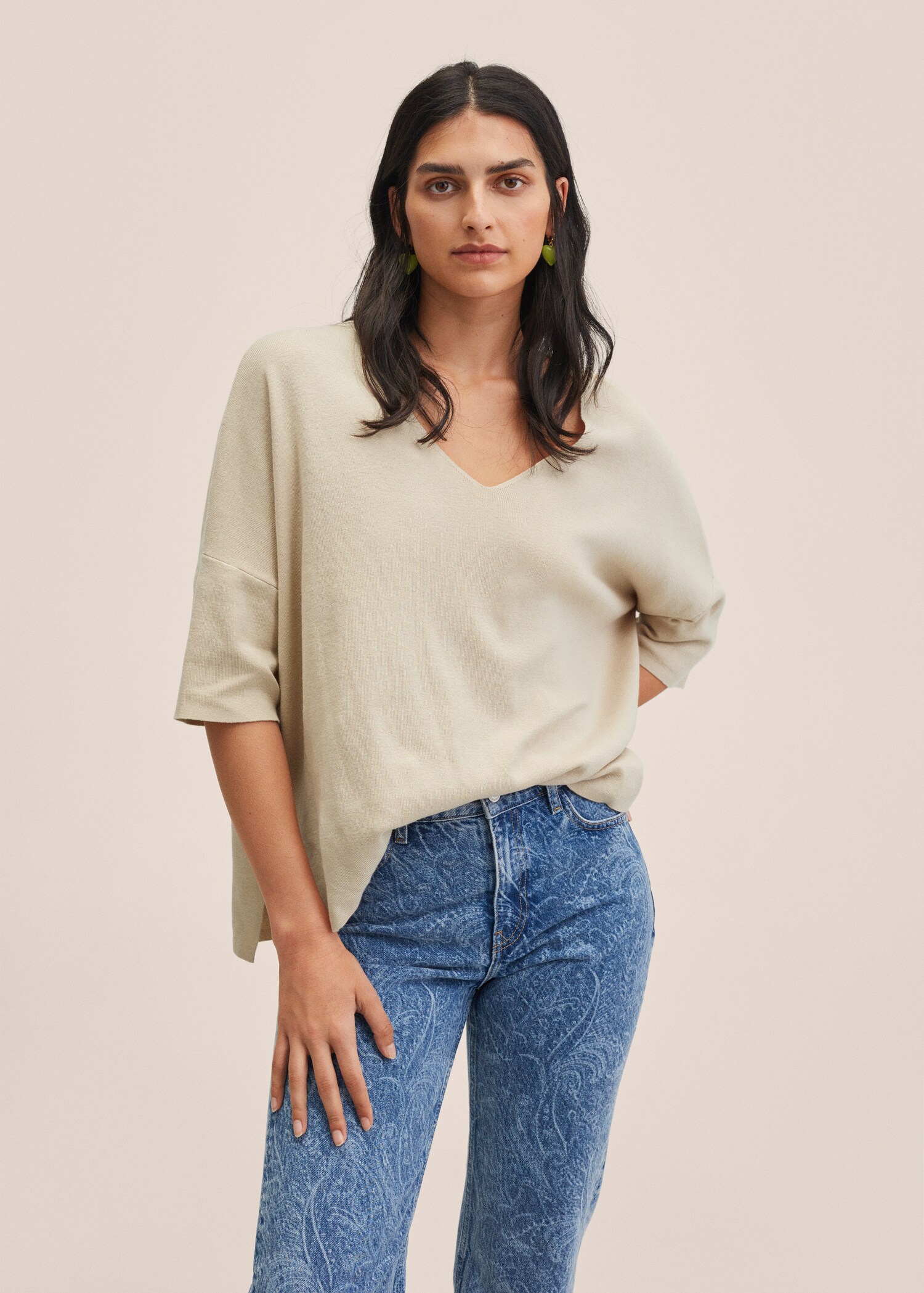 Pull-over coton oversize - Plan moyen