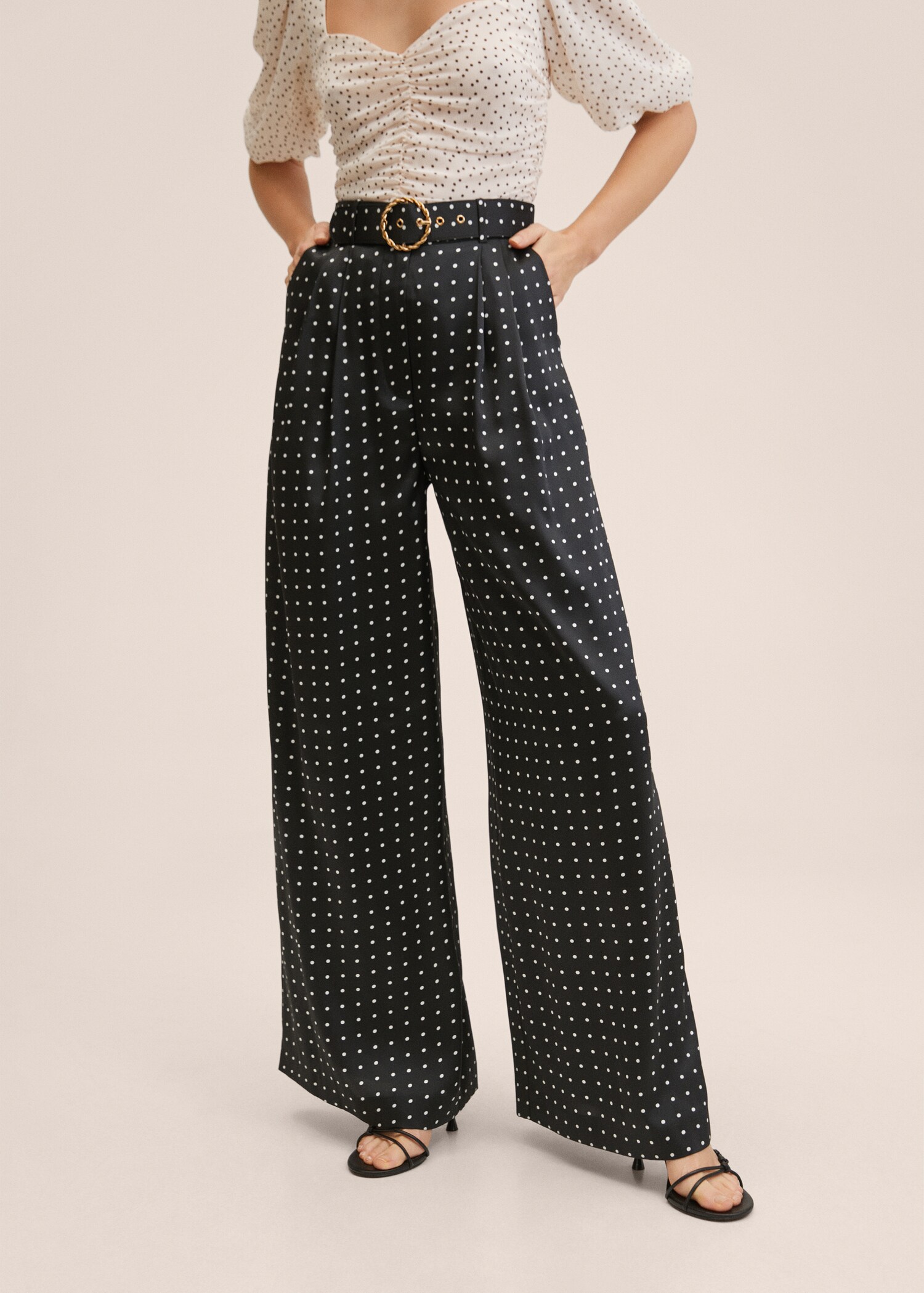 Belt palazzo trousers - Medium plane