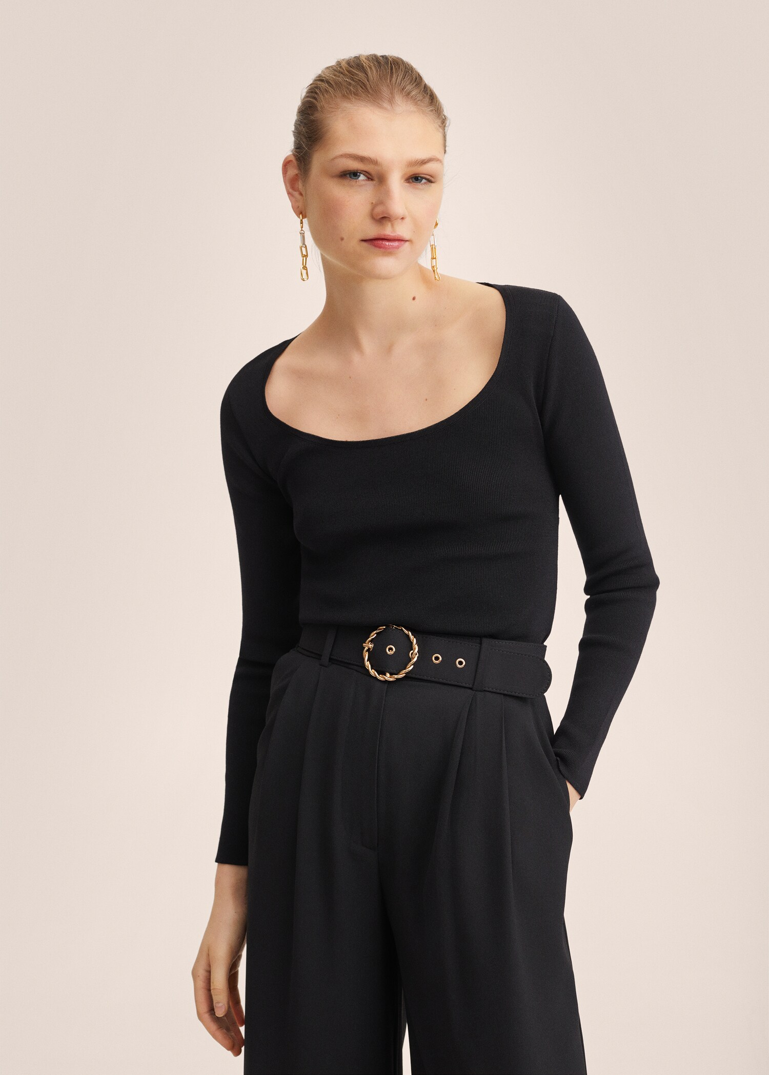 Belt palazzo trousers - Medium plane