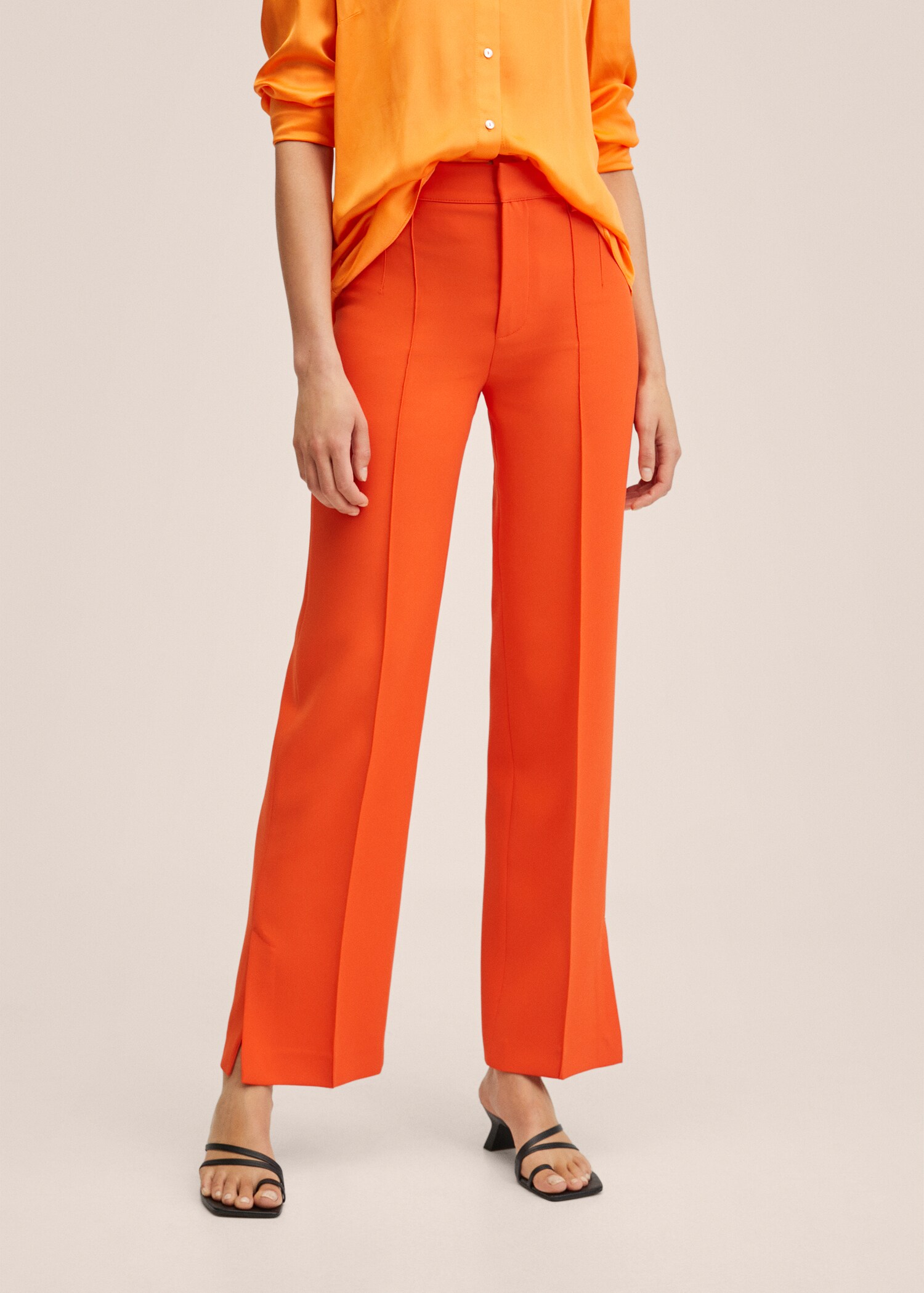 Straight trousers with openings - Medium plane