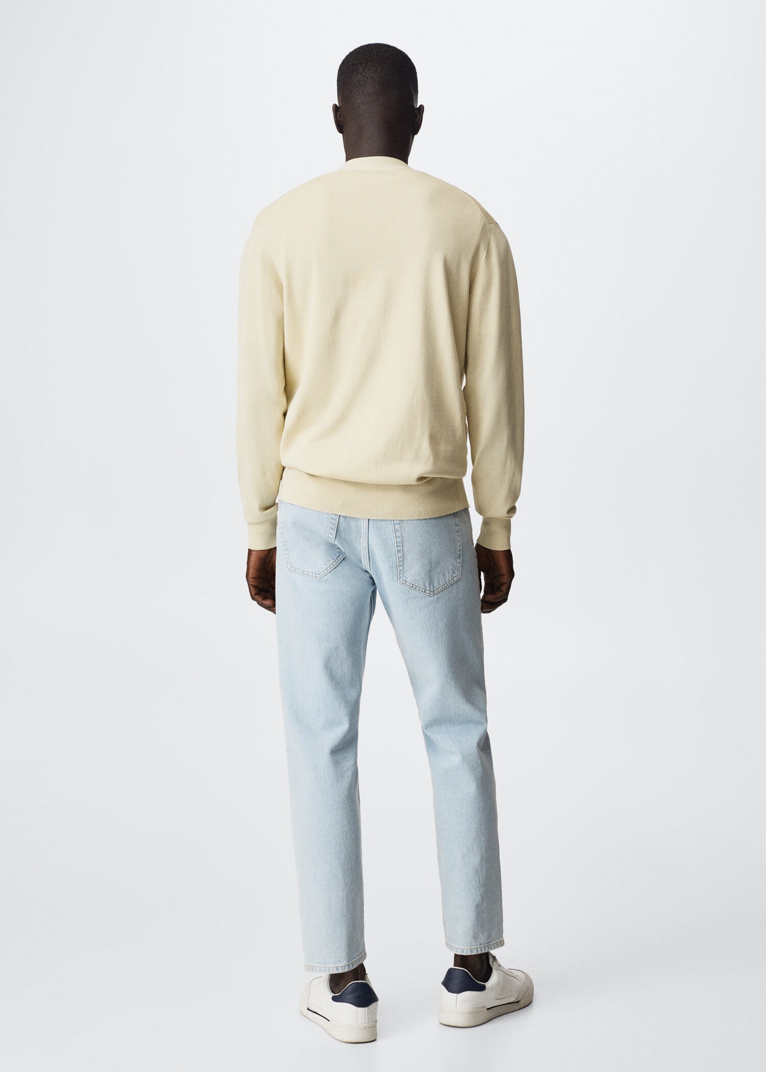 Buttoned cotton cardigan - Reverse of the article