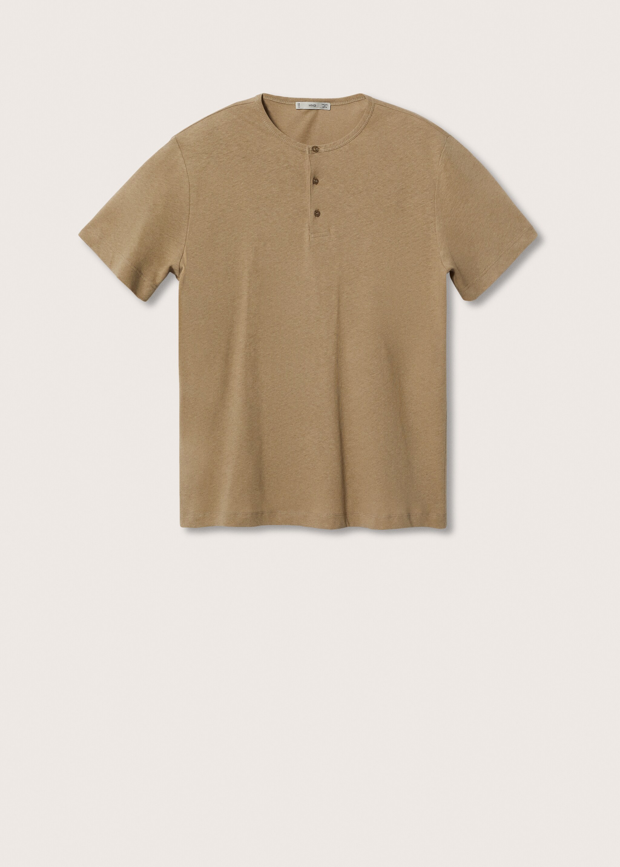Henley linen-blend T-shirt - Article without model