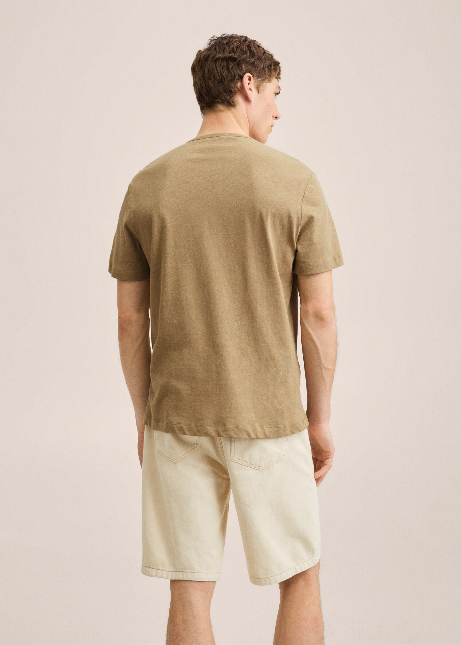 Henley linen-blend T-shirt - Reverse of the article