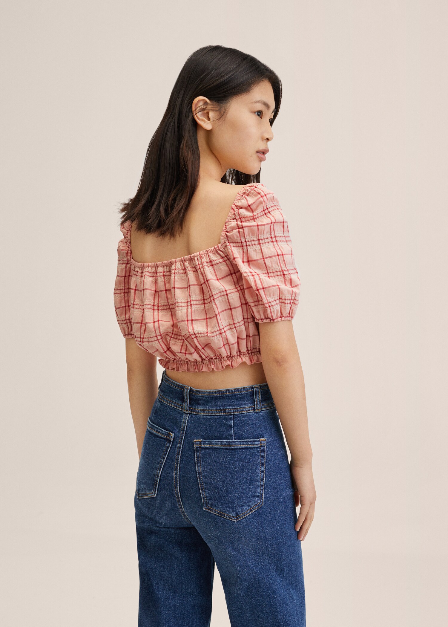 Cropped cotton blouse - Reverse of the article