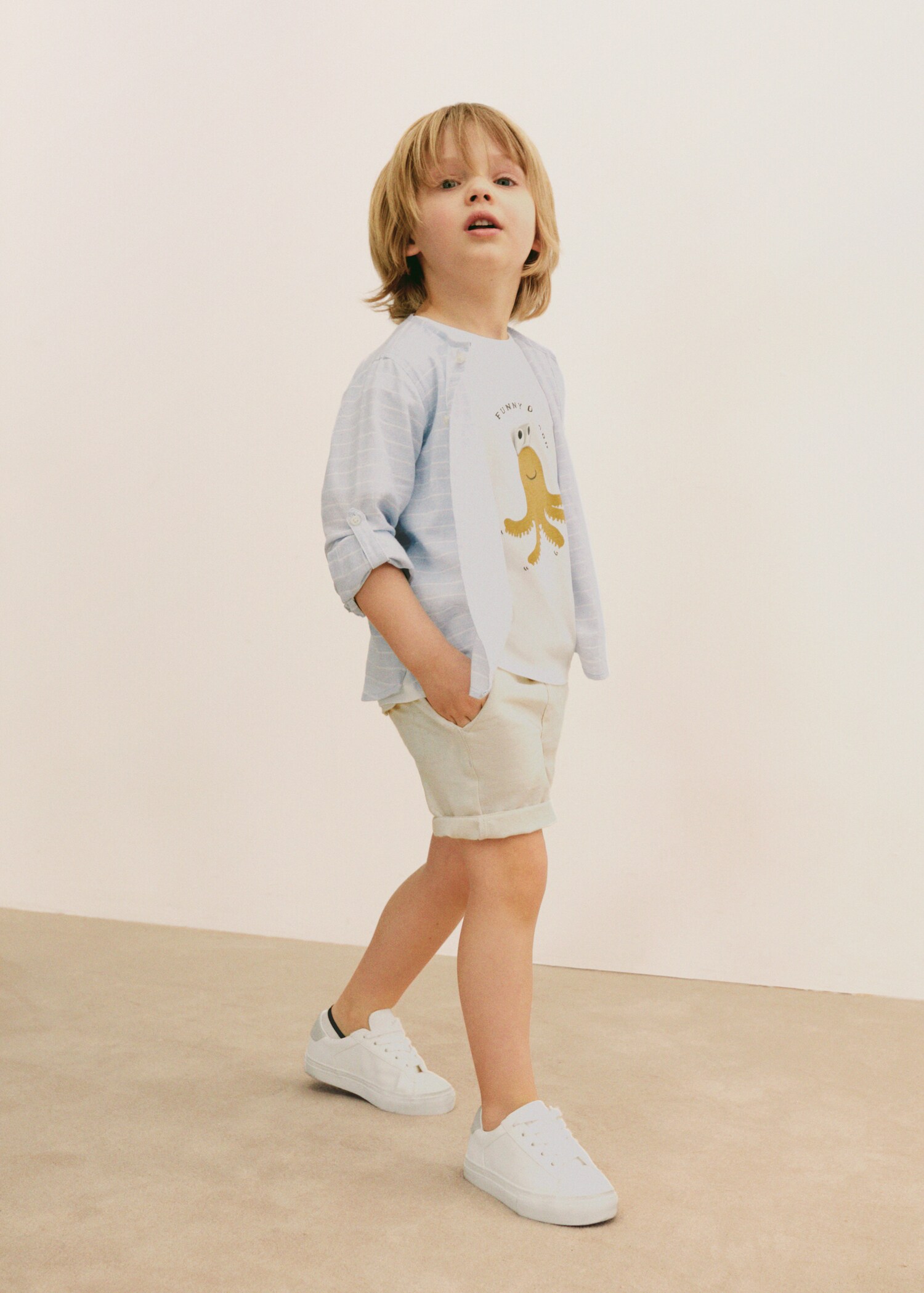 Striped cotton linen shirt - Details of the article 5