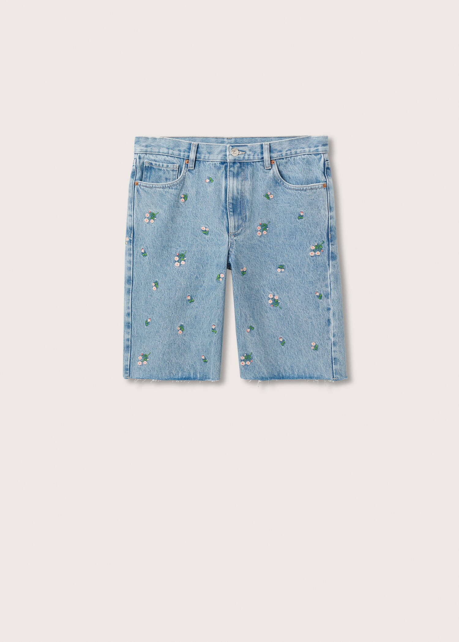 Printed denim Bermuda shorts - Article without model