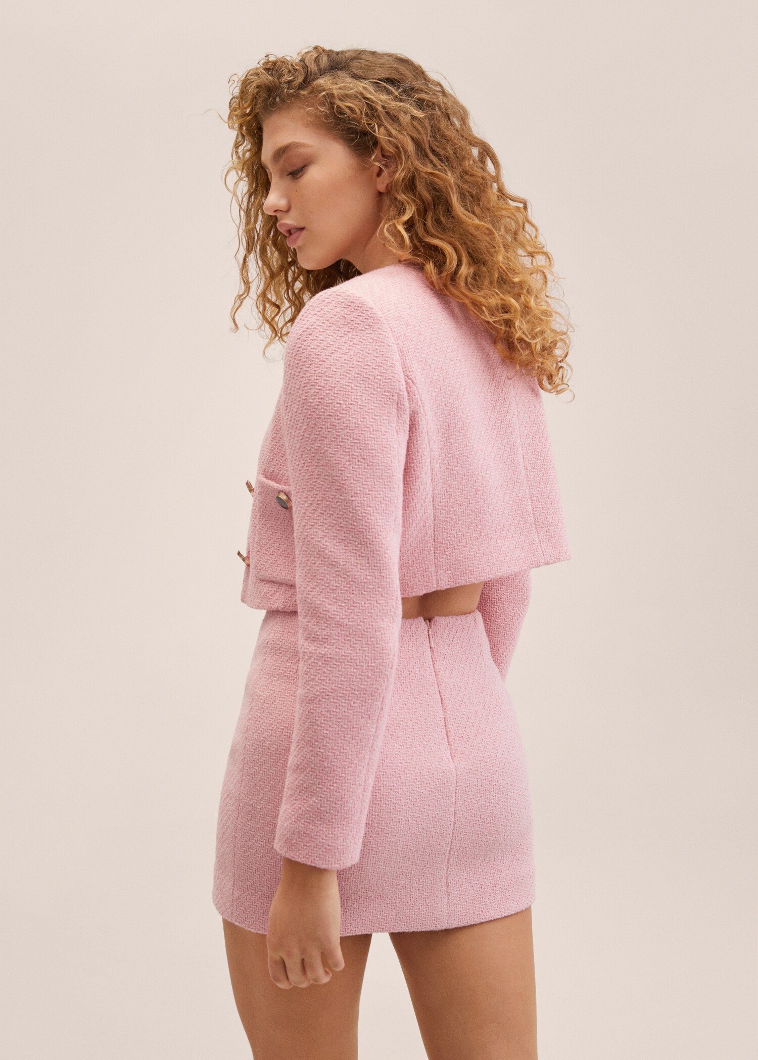 Chaqueta tweed crop - Reverso del artículo