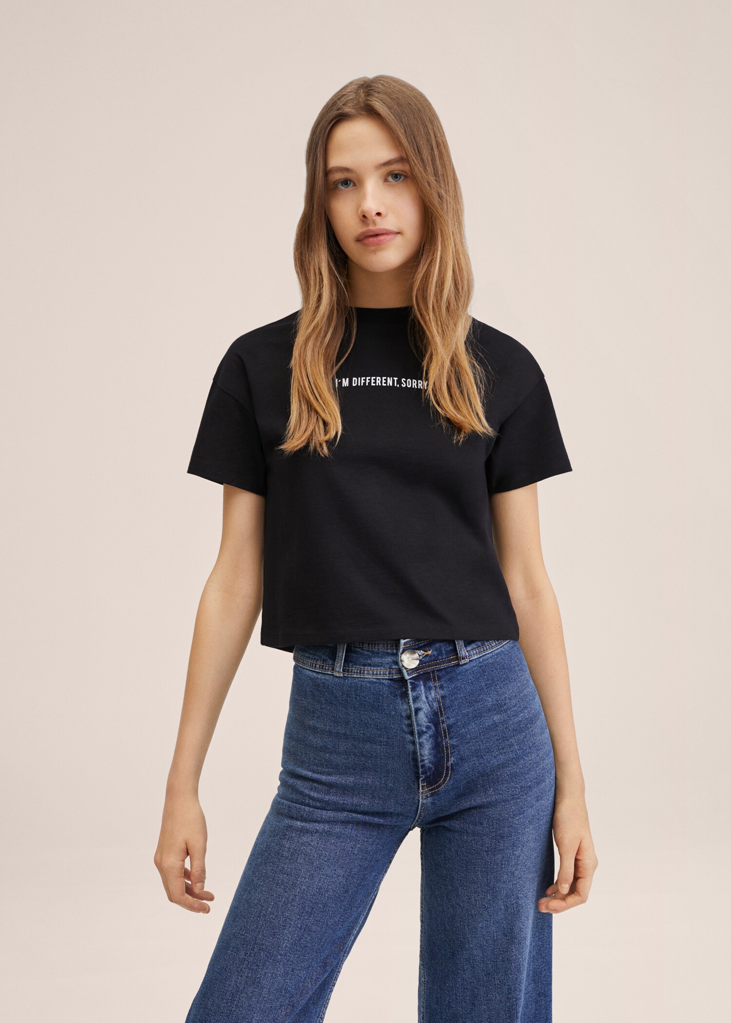 Message cotton T-shirt - Medium plane
