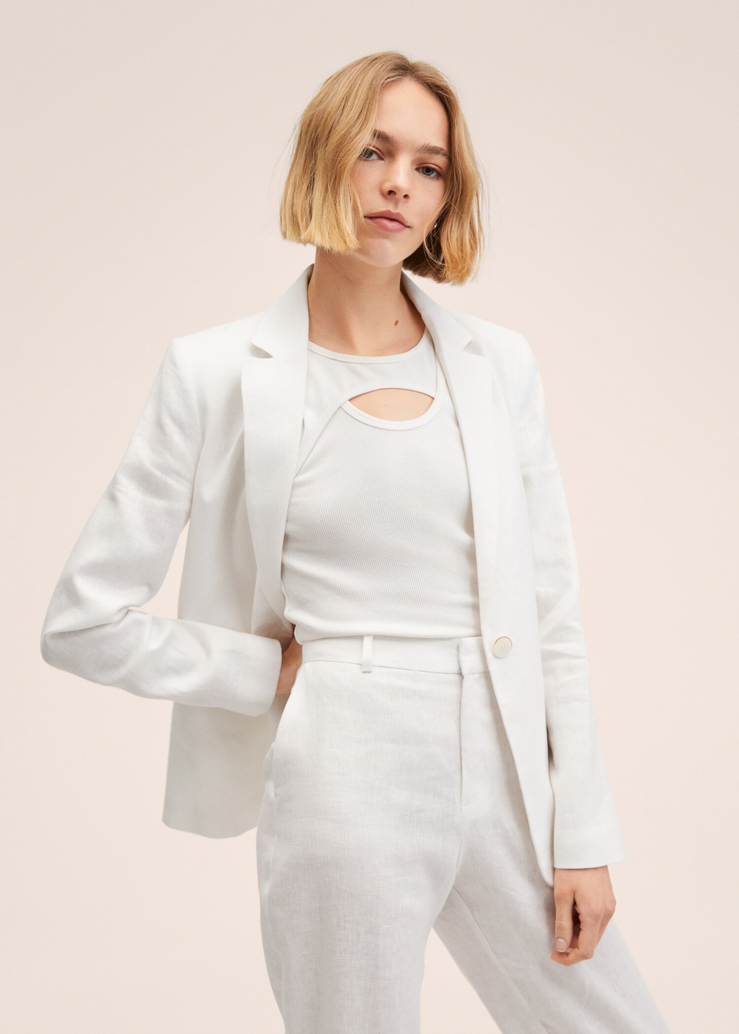 Blazer de fato de 100% linho - Plano médio