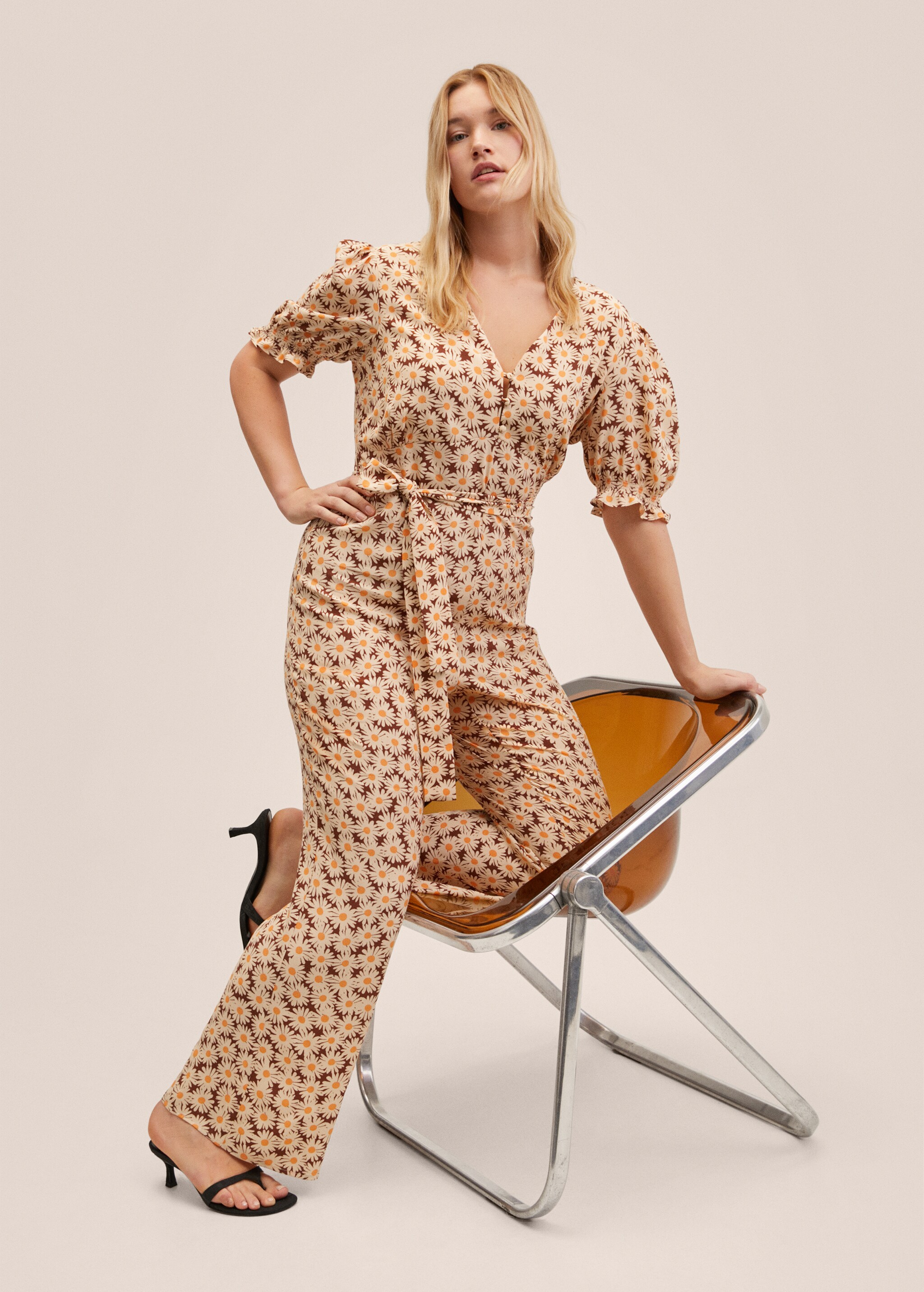 Printed puff sleeve jumpsuit - Details of the article 5