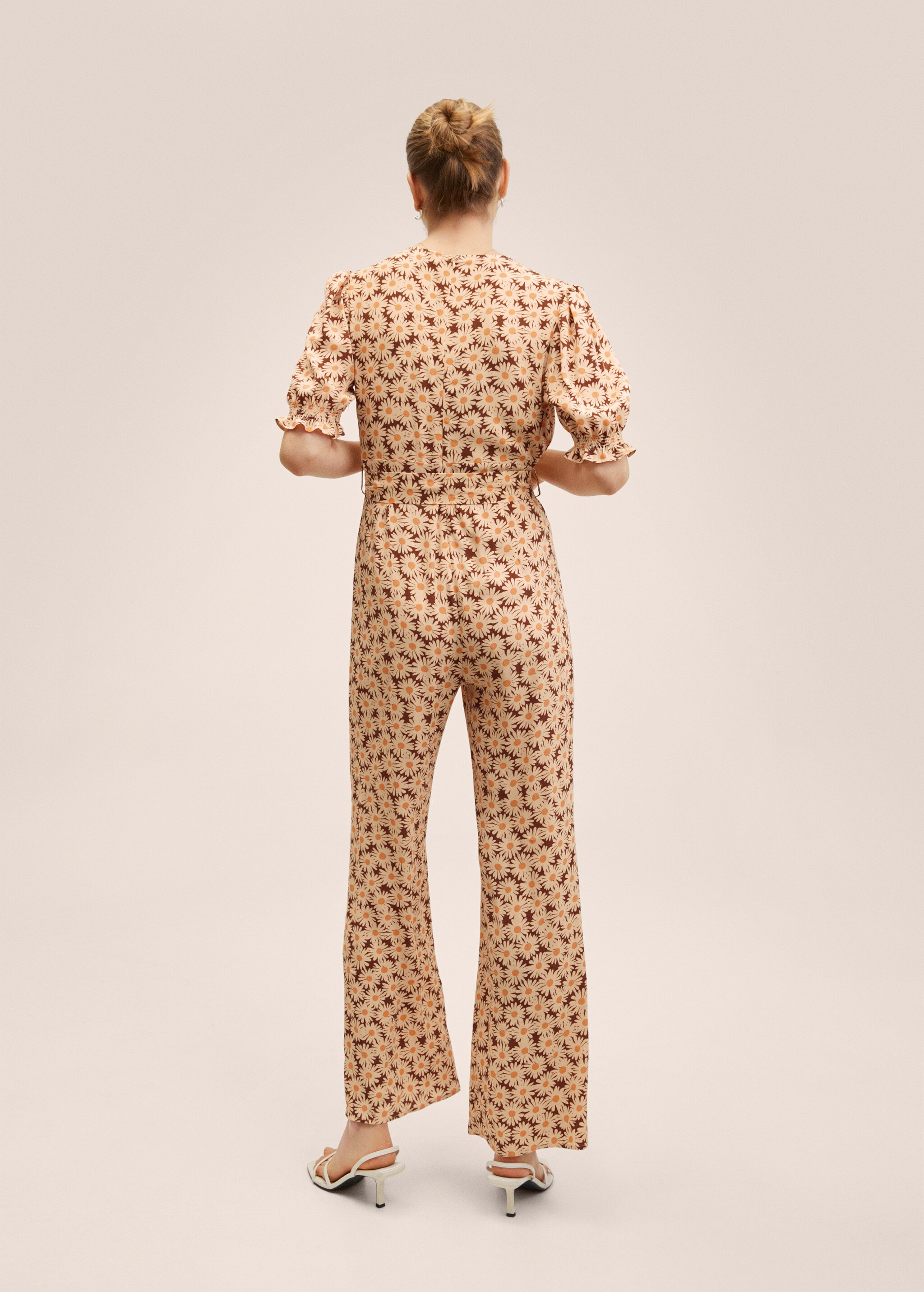 Printed puff sleeve jumpsuit - Reverse of the article