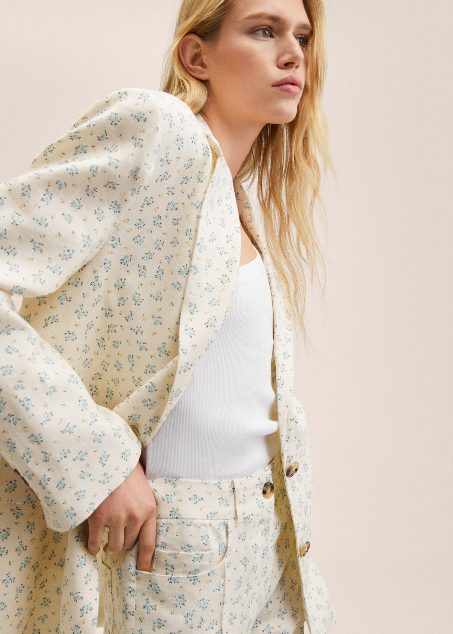 Linen oversized blazer - Details of the article 6