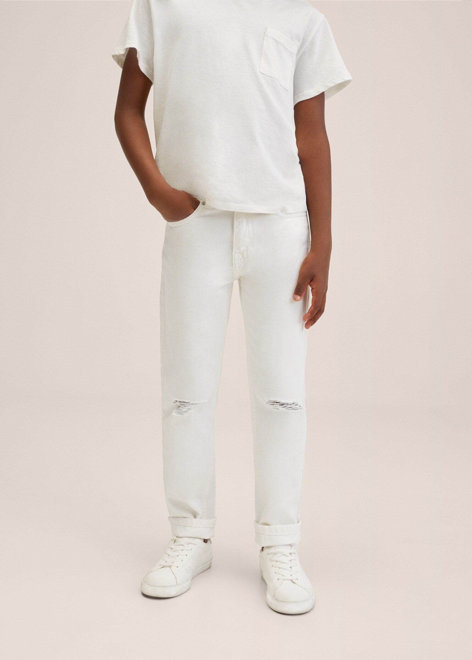 Džíny regular fit s dekorativním roztrháním - Detail zboží 2