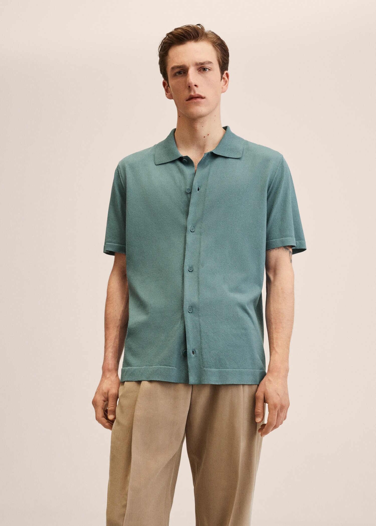 Chemise manches courtes maille - Plan moyen