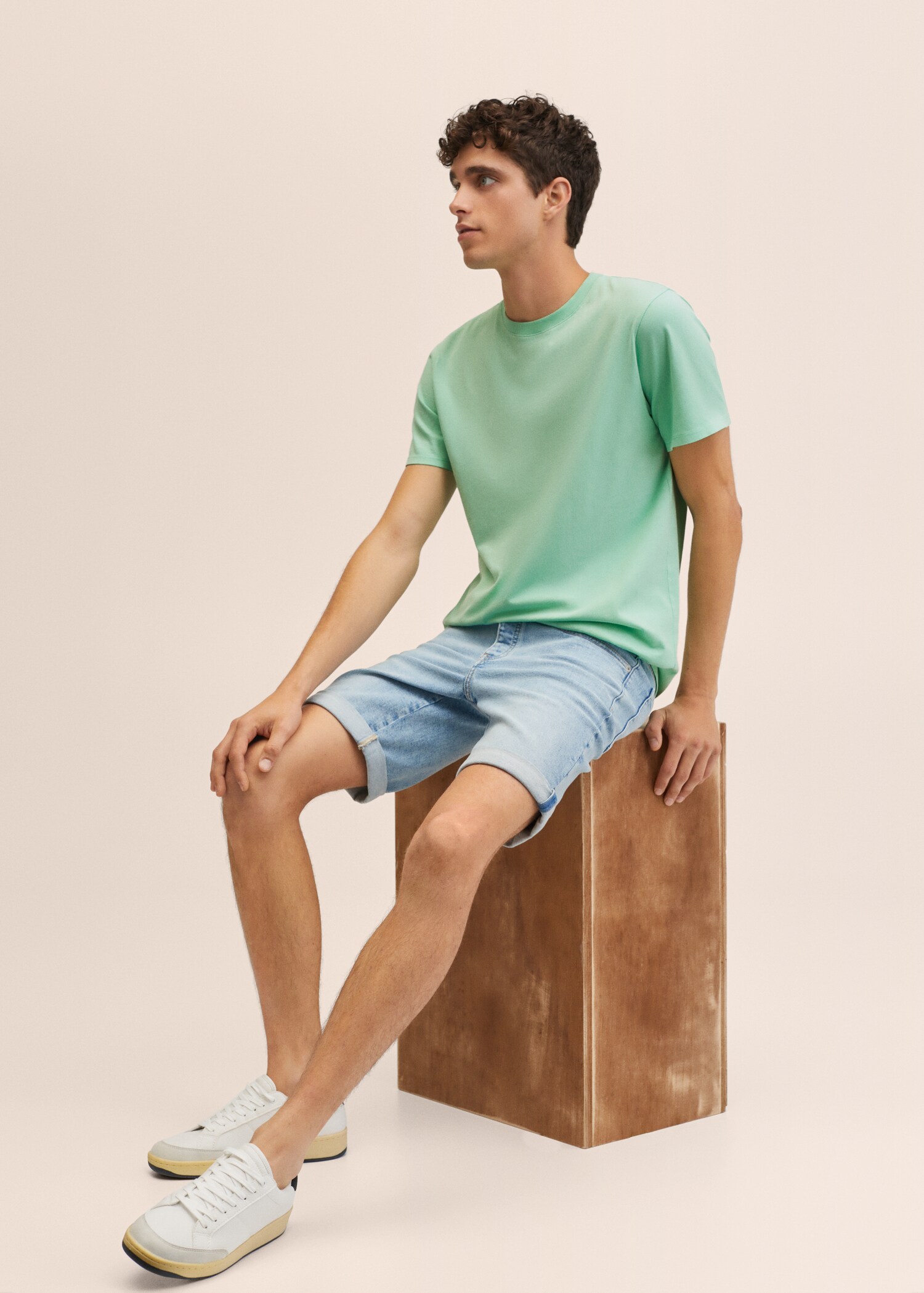 Essential cotton-blend T-shirt - Medium plane