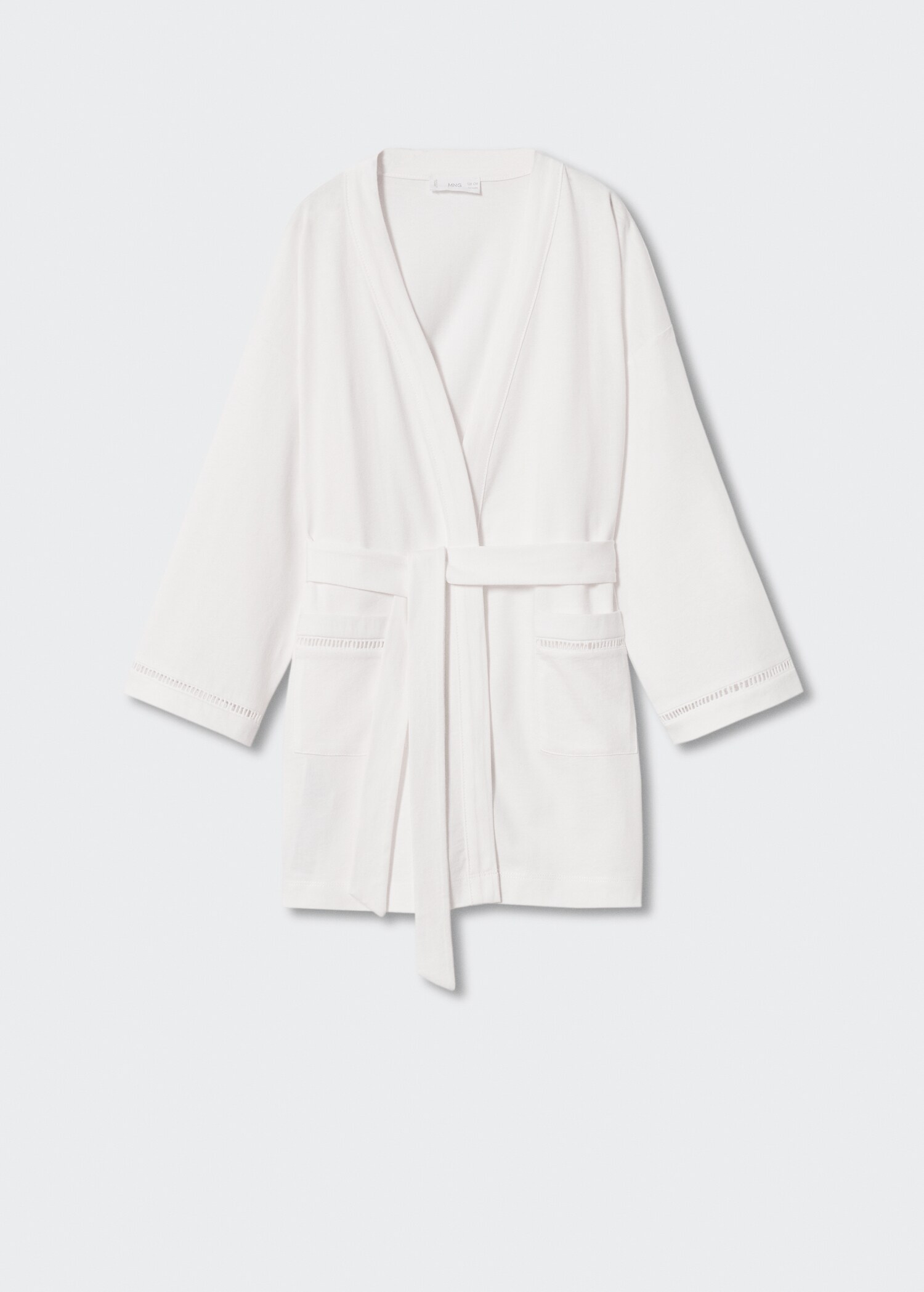 Robe de chambre coton détails ajourés - Article sans modèle