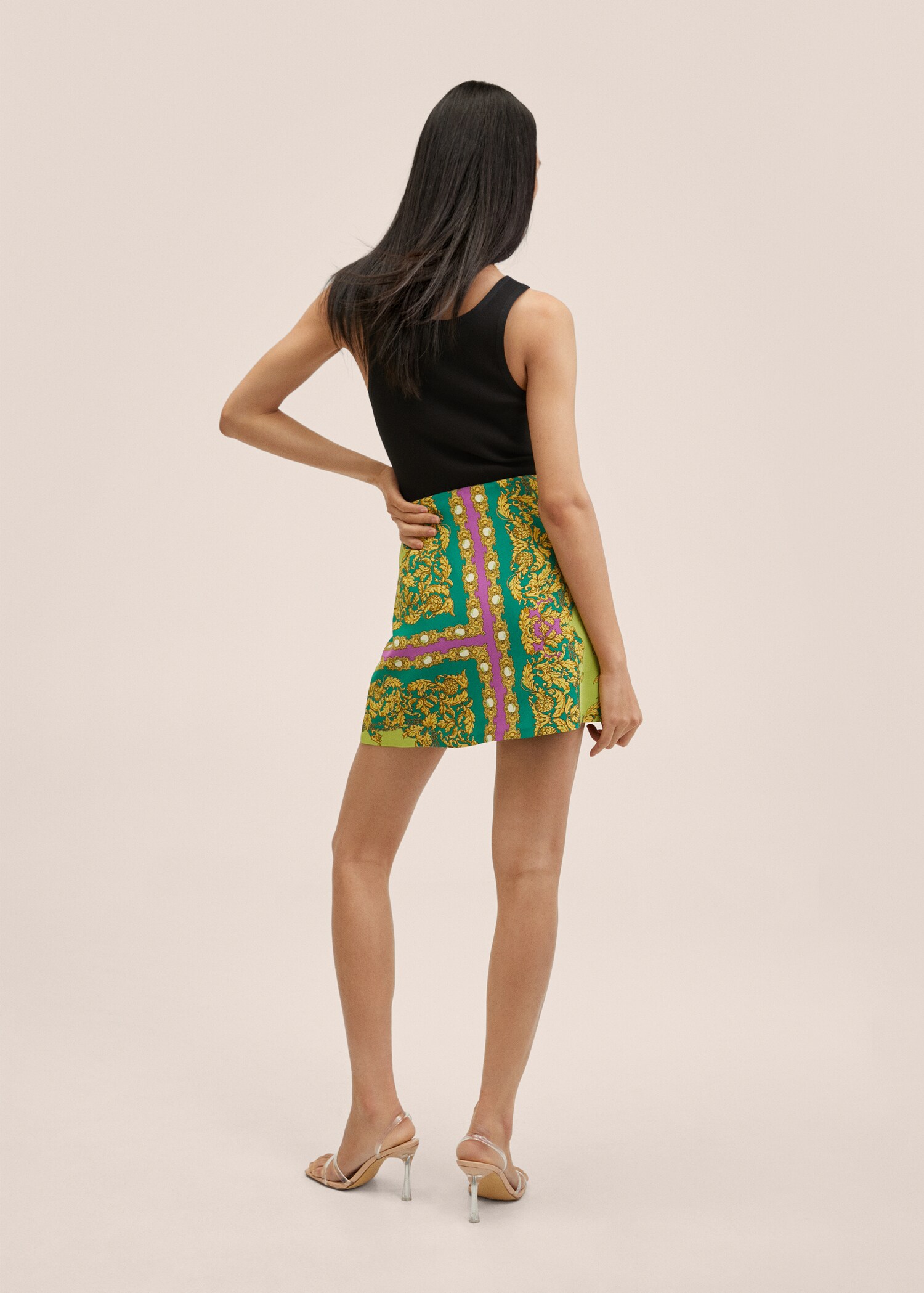 Baroque print skirt - Reverse of the article