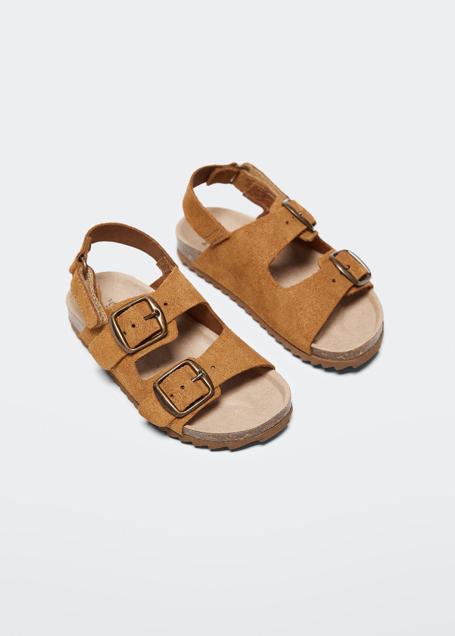 Buckle leather sandals - Medium plane