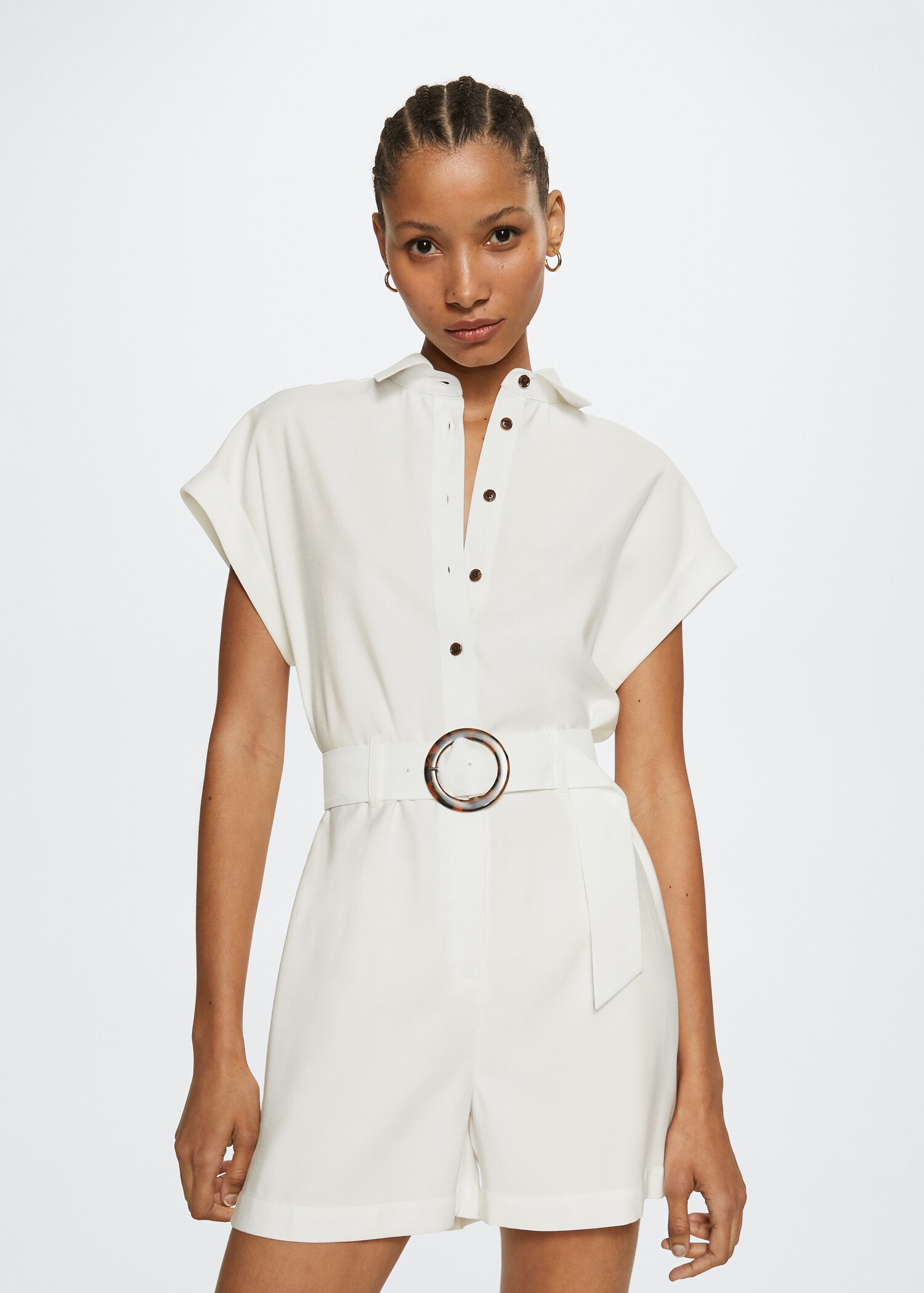 Belt short jumpsuit - Medium plane