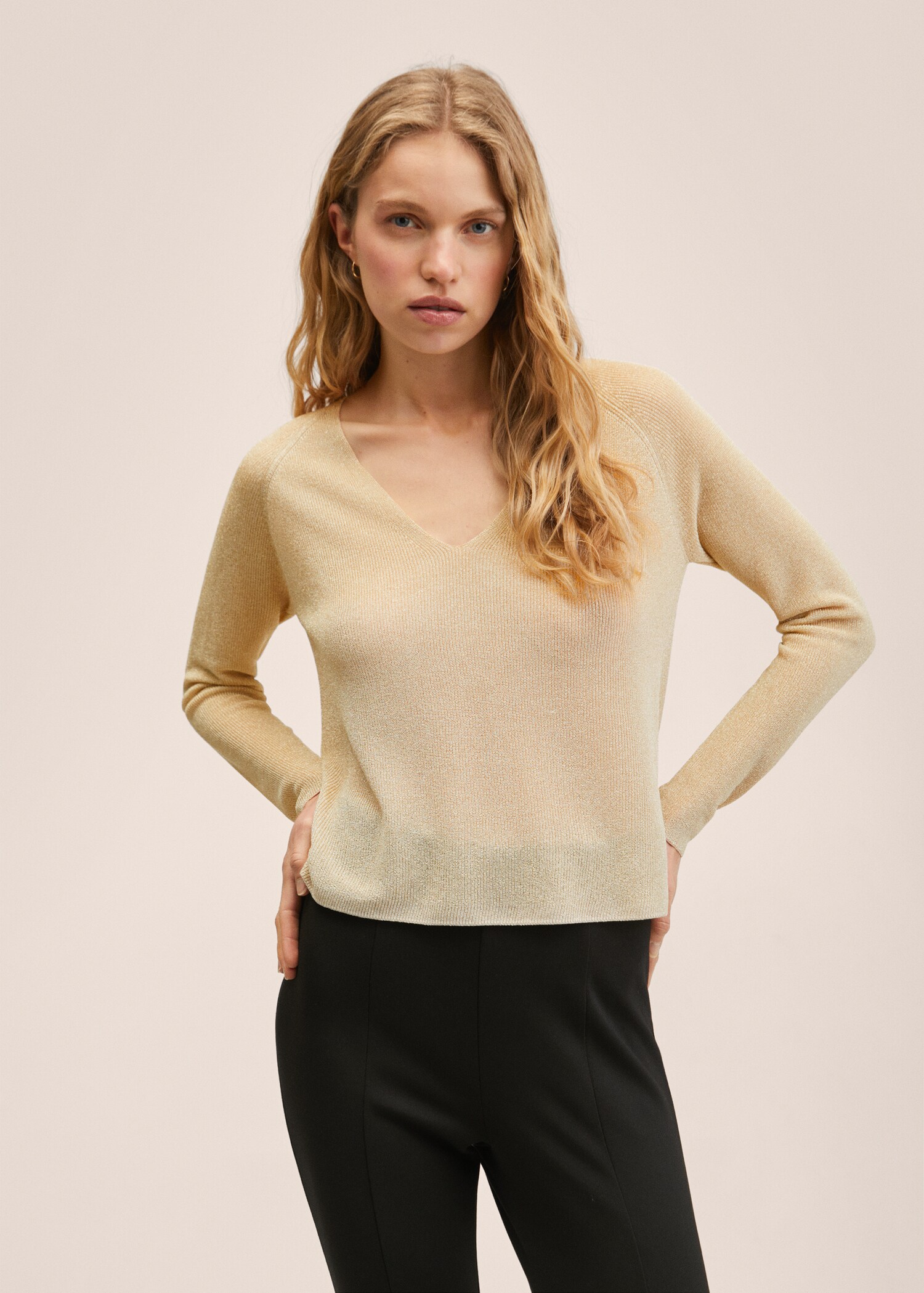 Strickpullover aus Lurexgewebe - Mittlere Ansicht