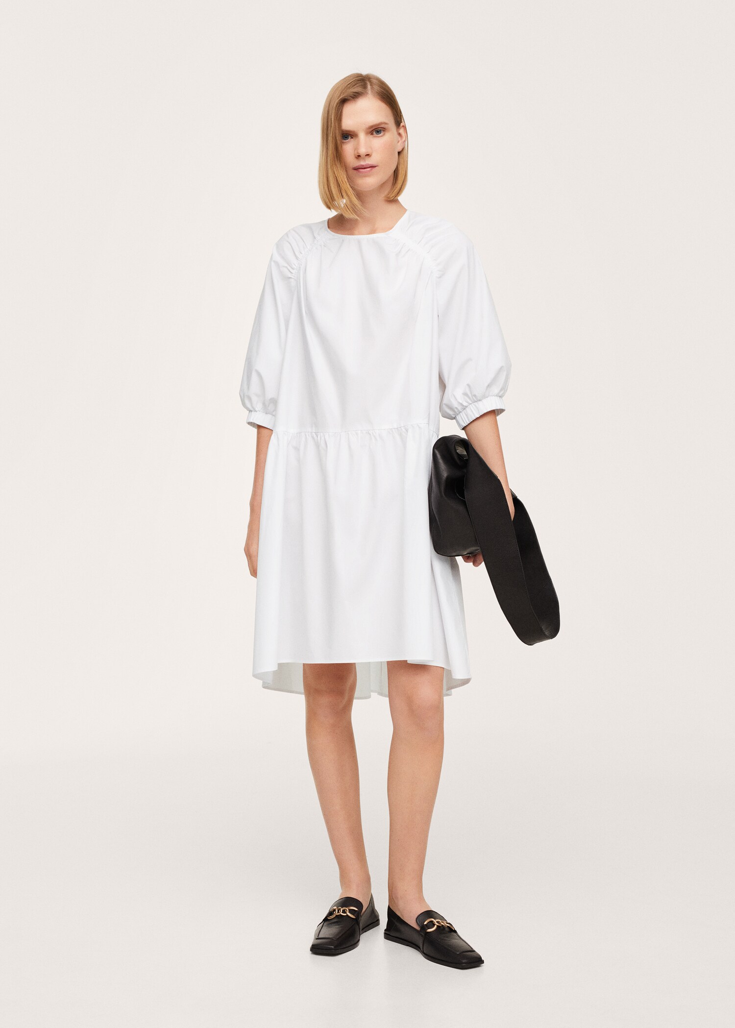 Puffed sleeves cotton dress - General plane