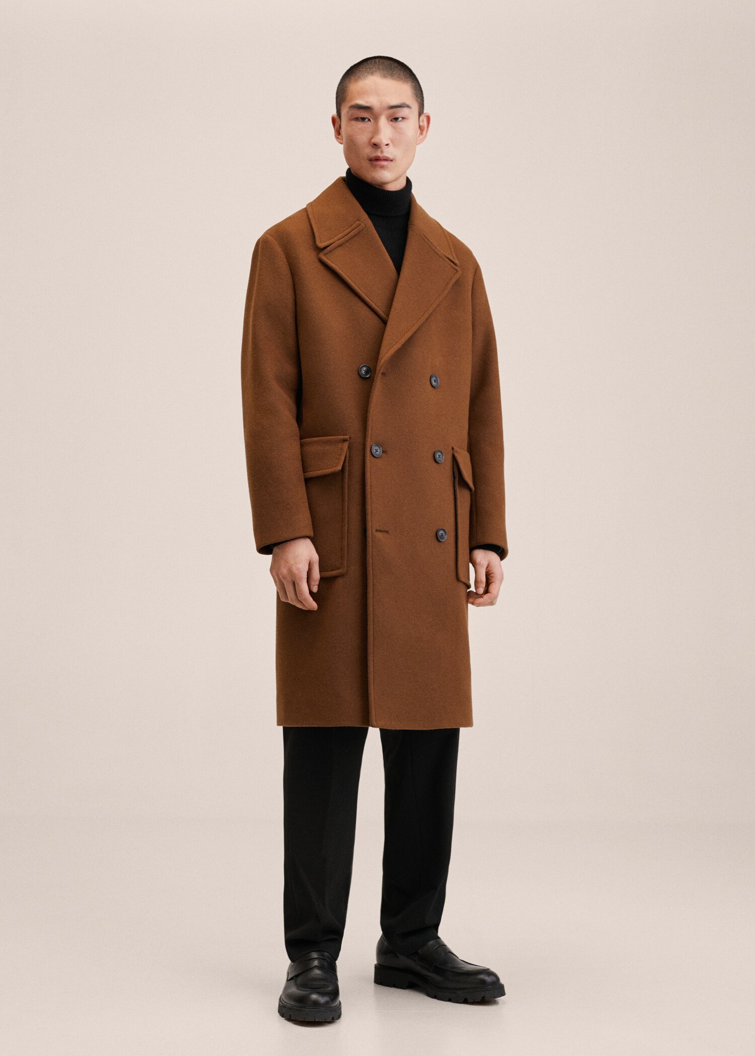 Recycled wool oversize coat - General plane