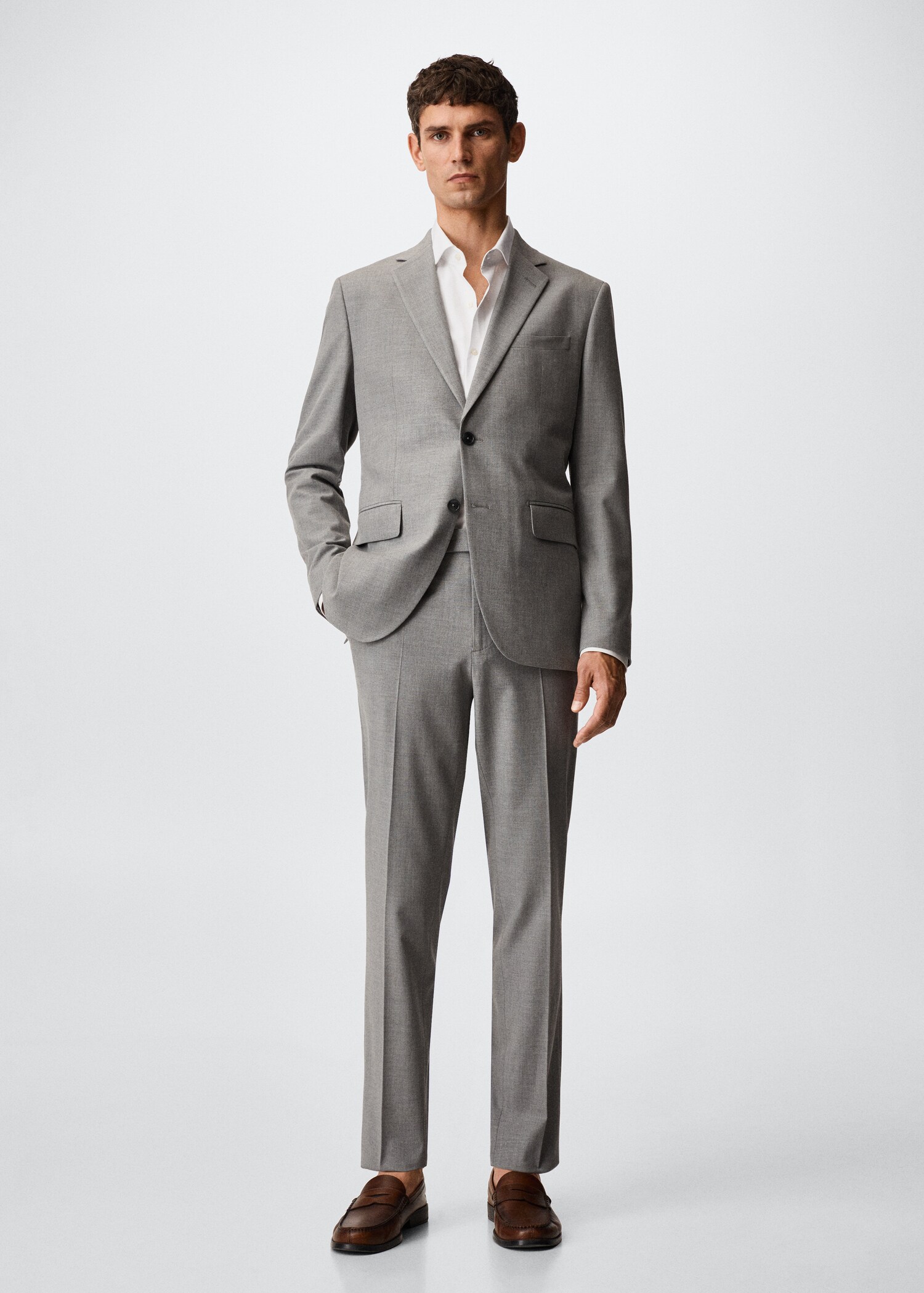 Slim fit cotton suit shirt - General plane