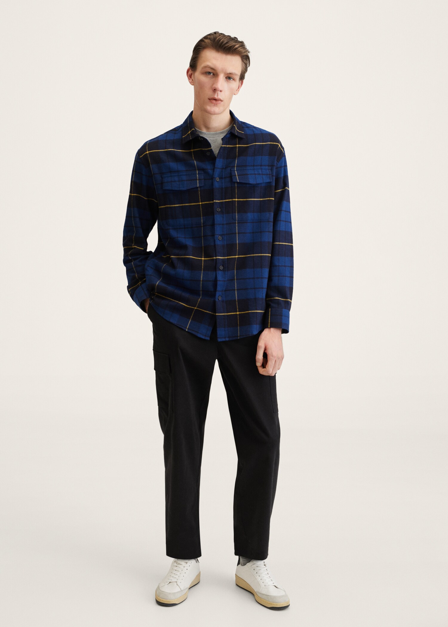 Camisa relaxed franela cuadros - Plano general