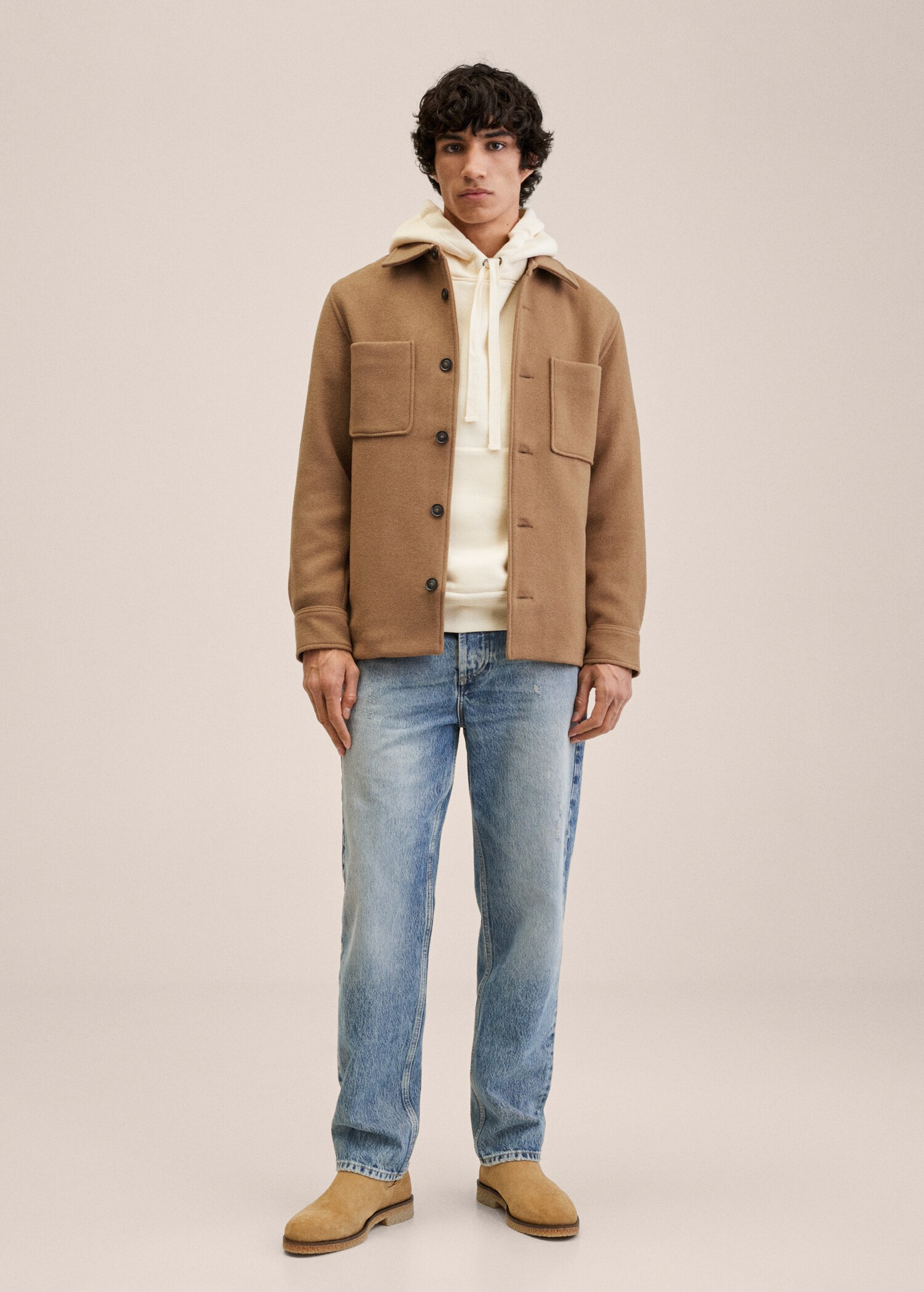 Wool overshirt with pockets - General plane