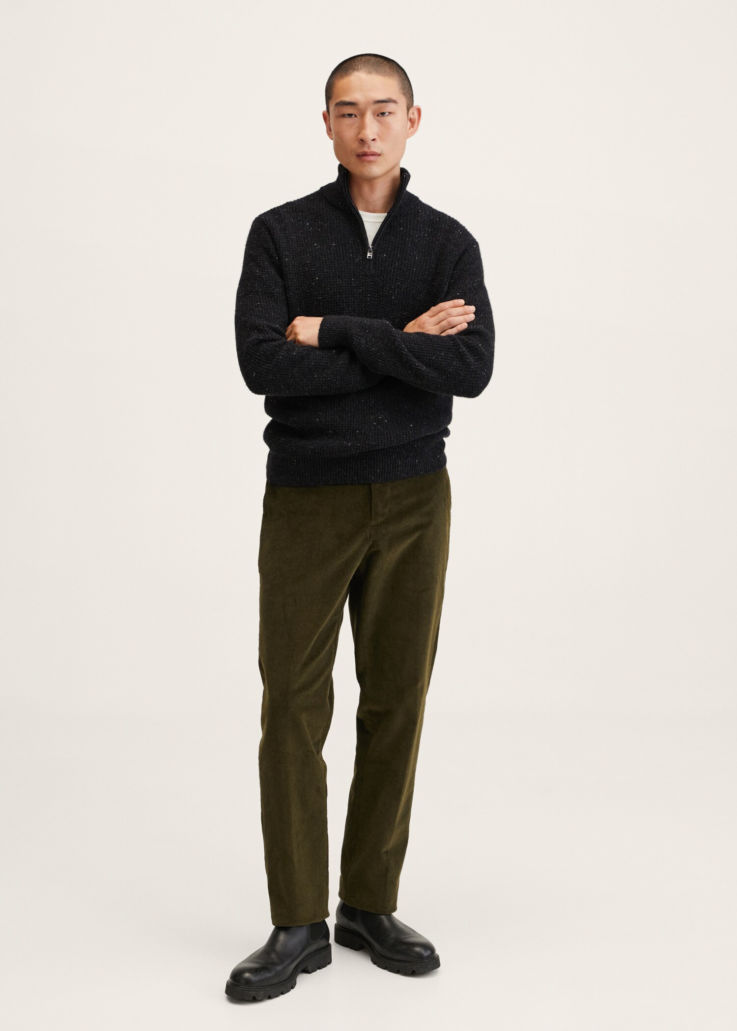 Wool zip neck jumper - General plane