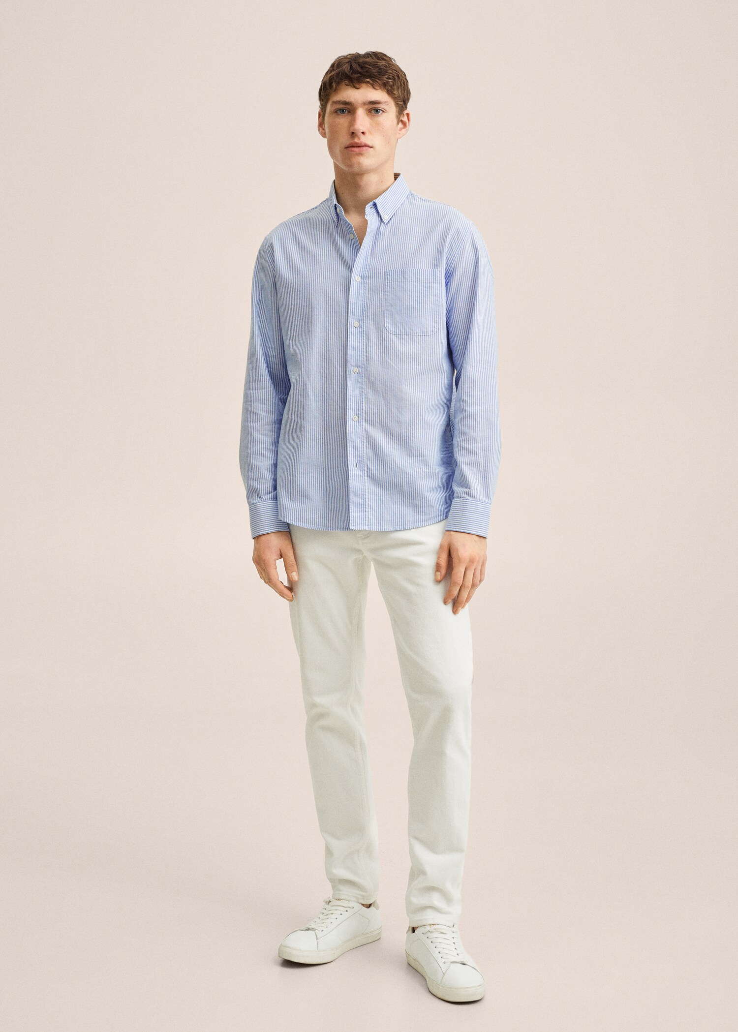 Regular-fit cotton striped shirt - General plane