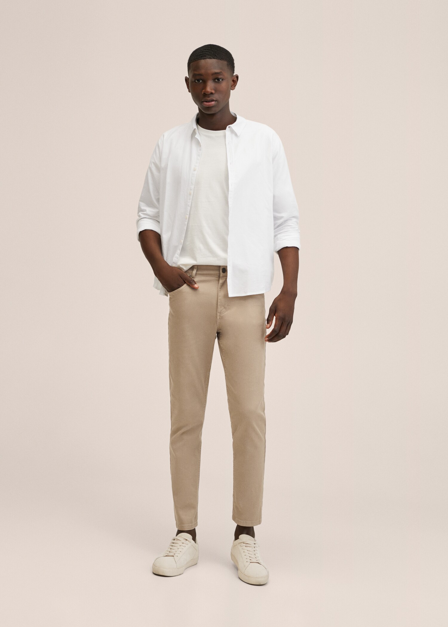 Regular-fit cotton trousers - General plane