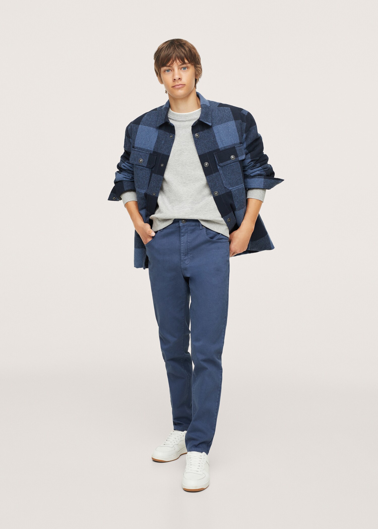 Regular-fit cotton trousers - General plane