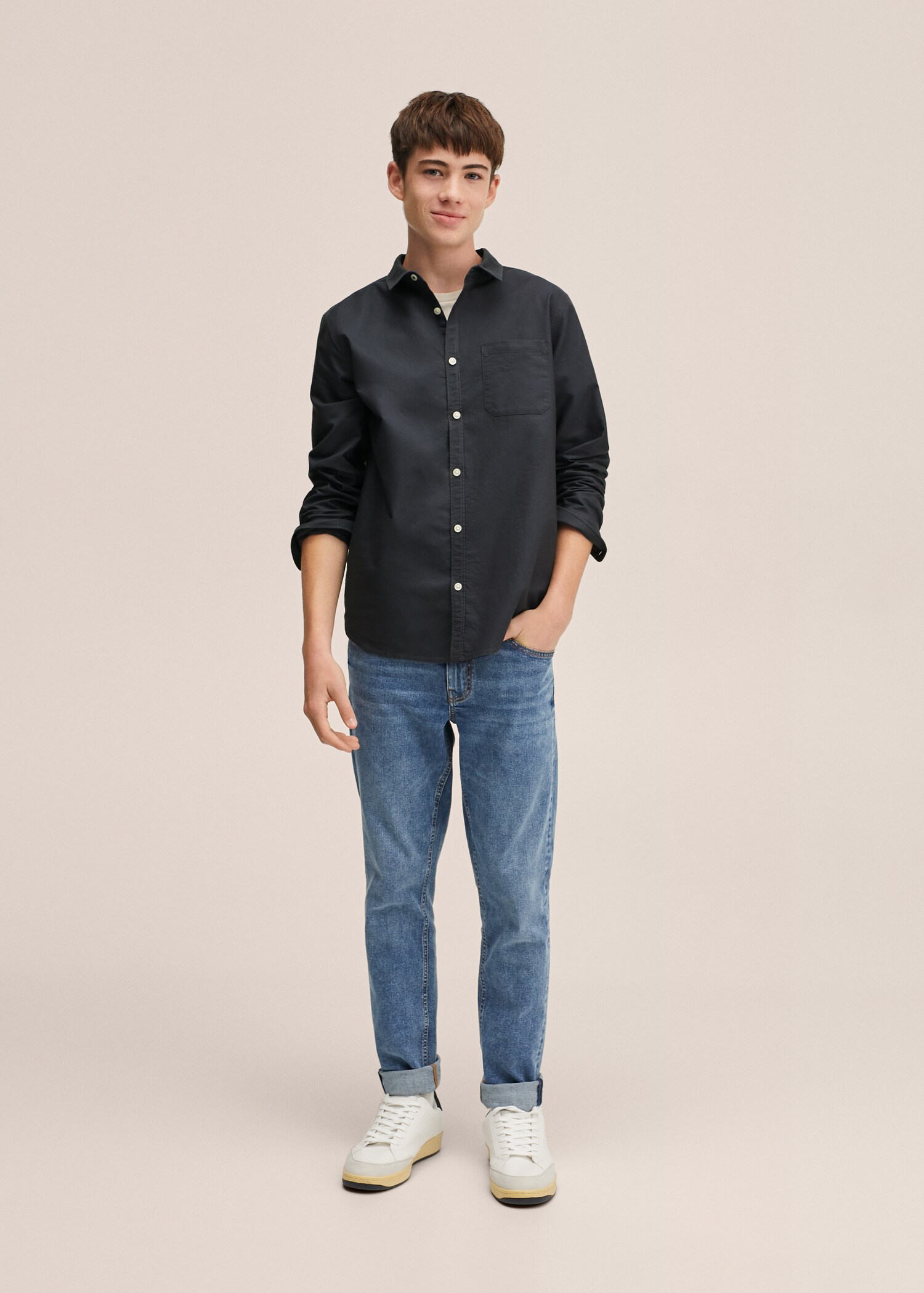 Camisa regular fit cotó - Pla general