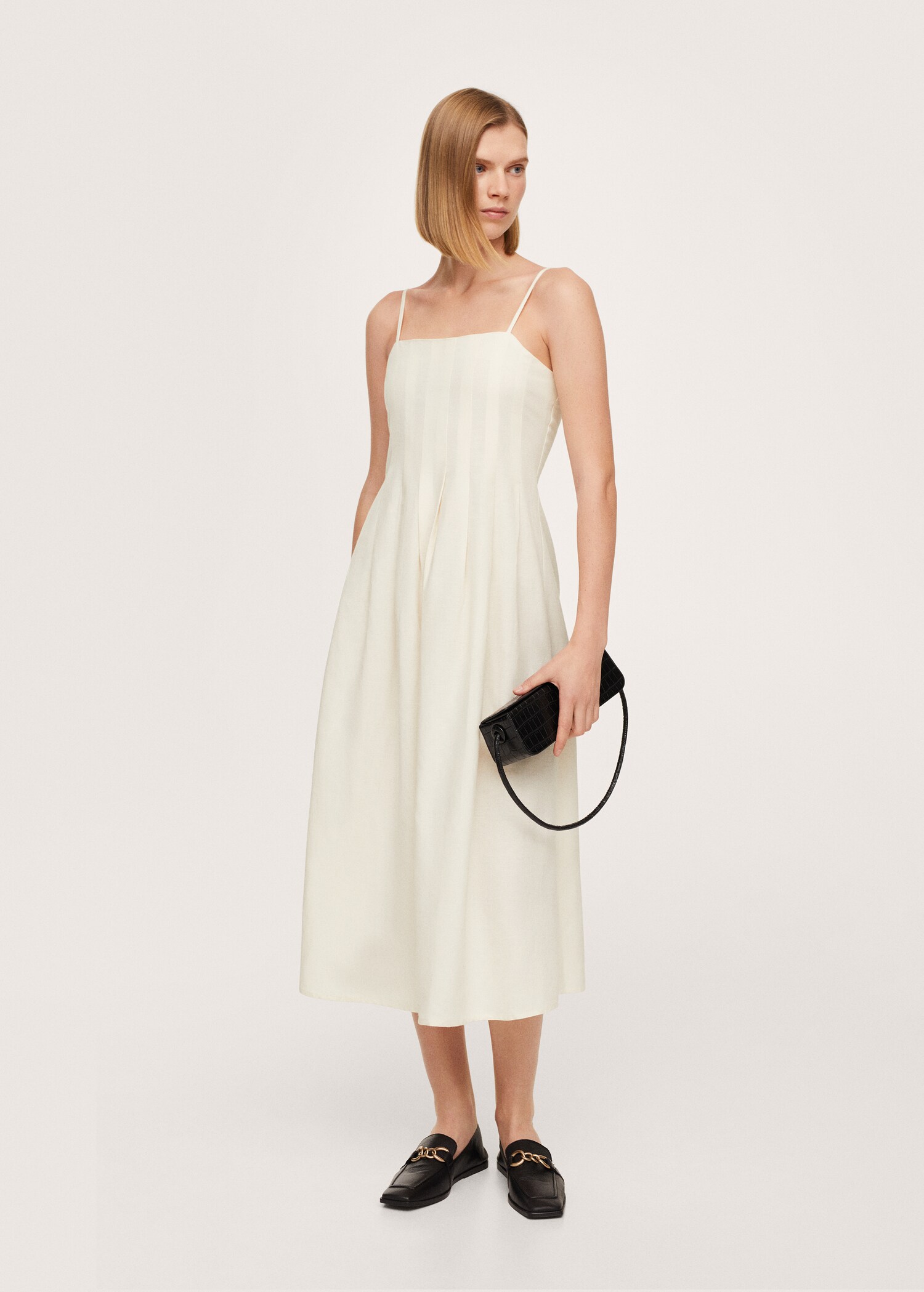 Cotton dress with dart detail  - General plane