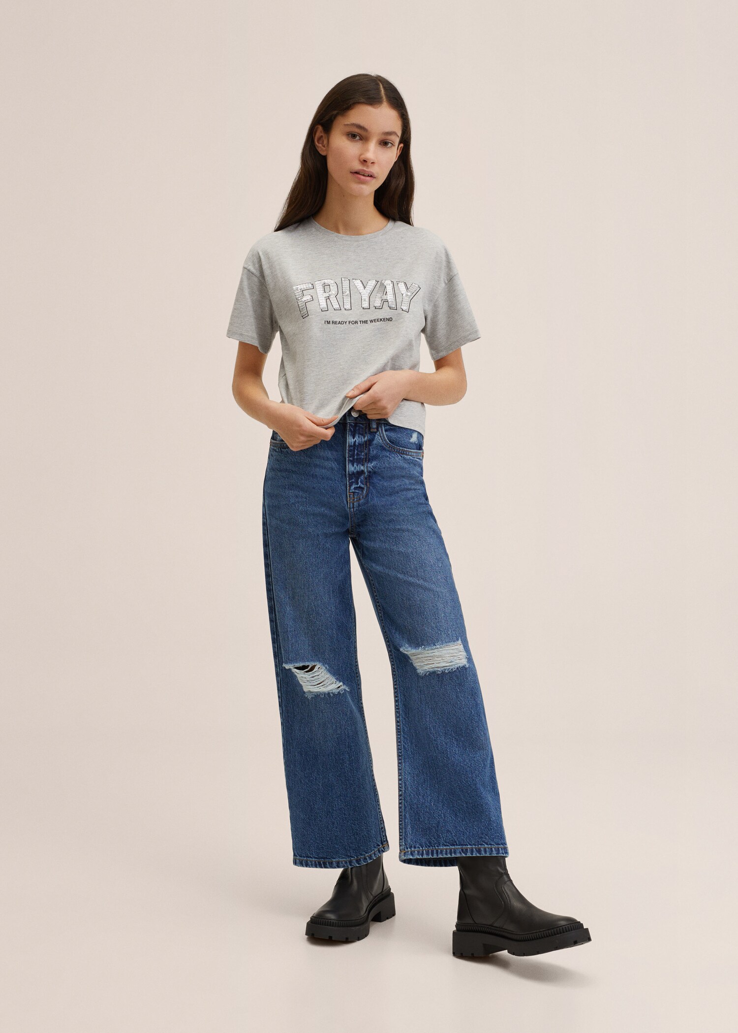 Sequins crop t-shirt - General plane