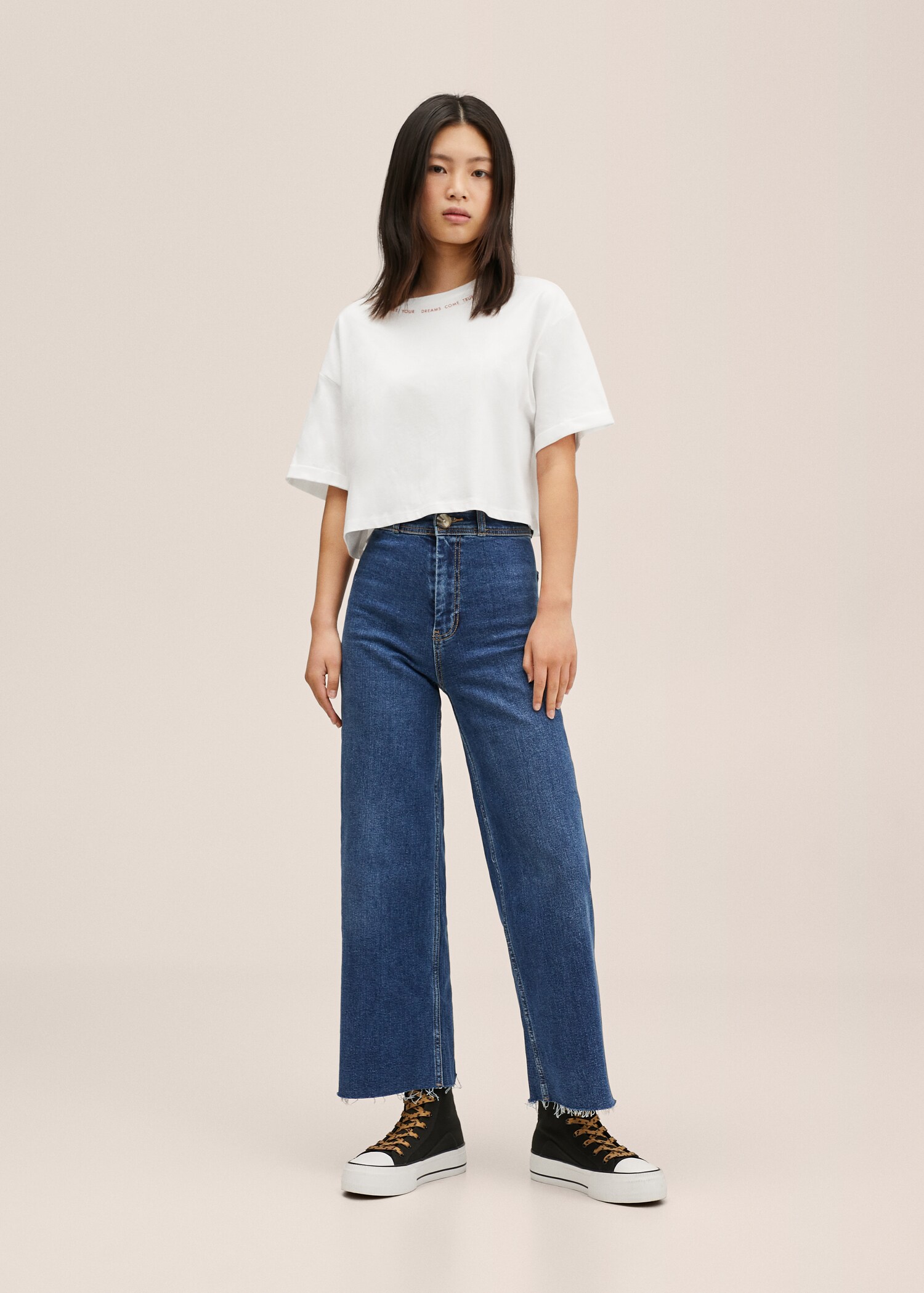Message crop T-shirt - General plane