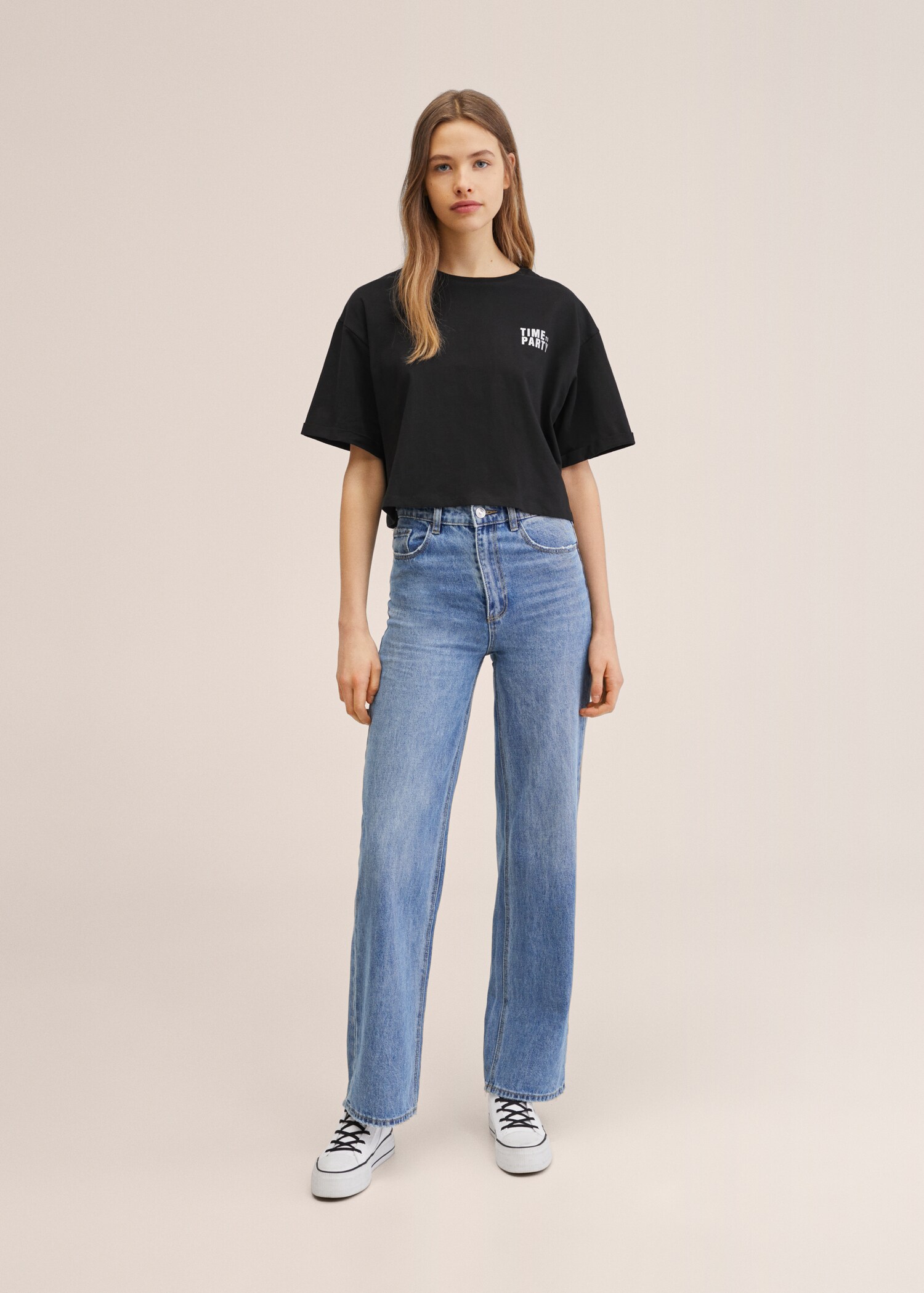 Message crop T-shirt - General plane
