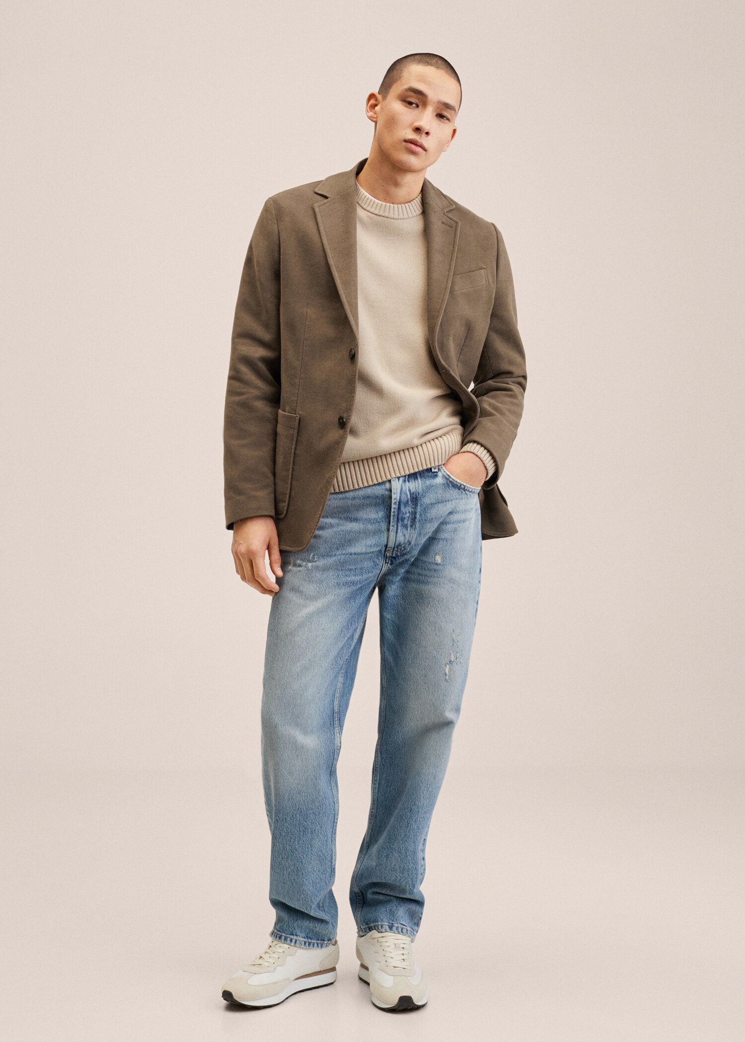 Jeans med revor straight-fit - Allmän bild