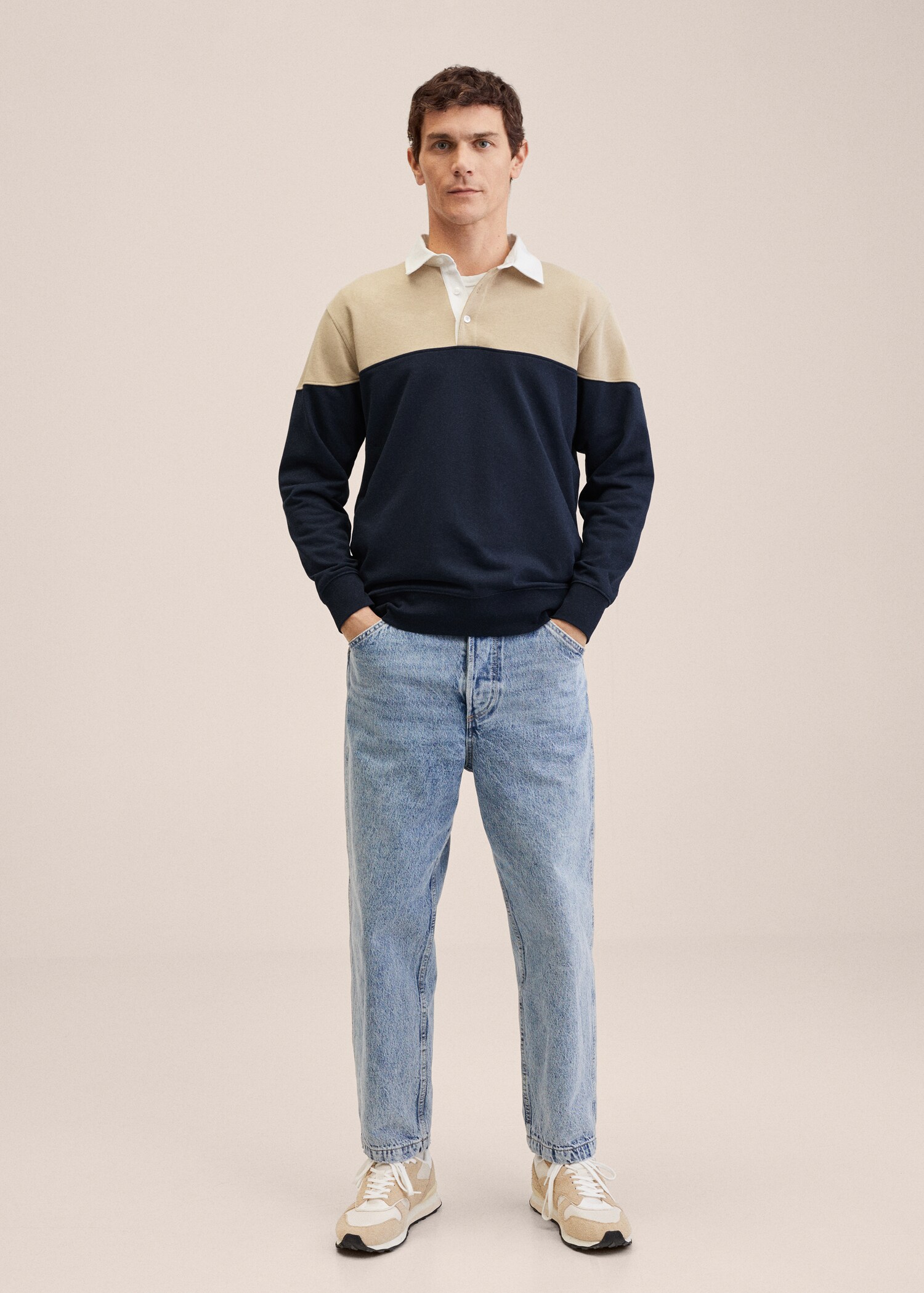 Polo algodón color block - Plano general
