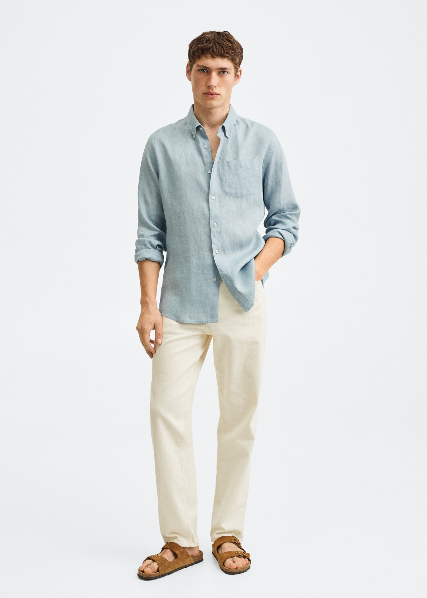 Camisa slim fit 100% lino - Plano general