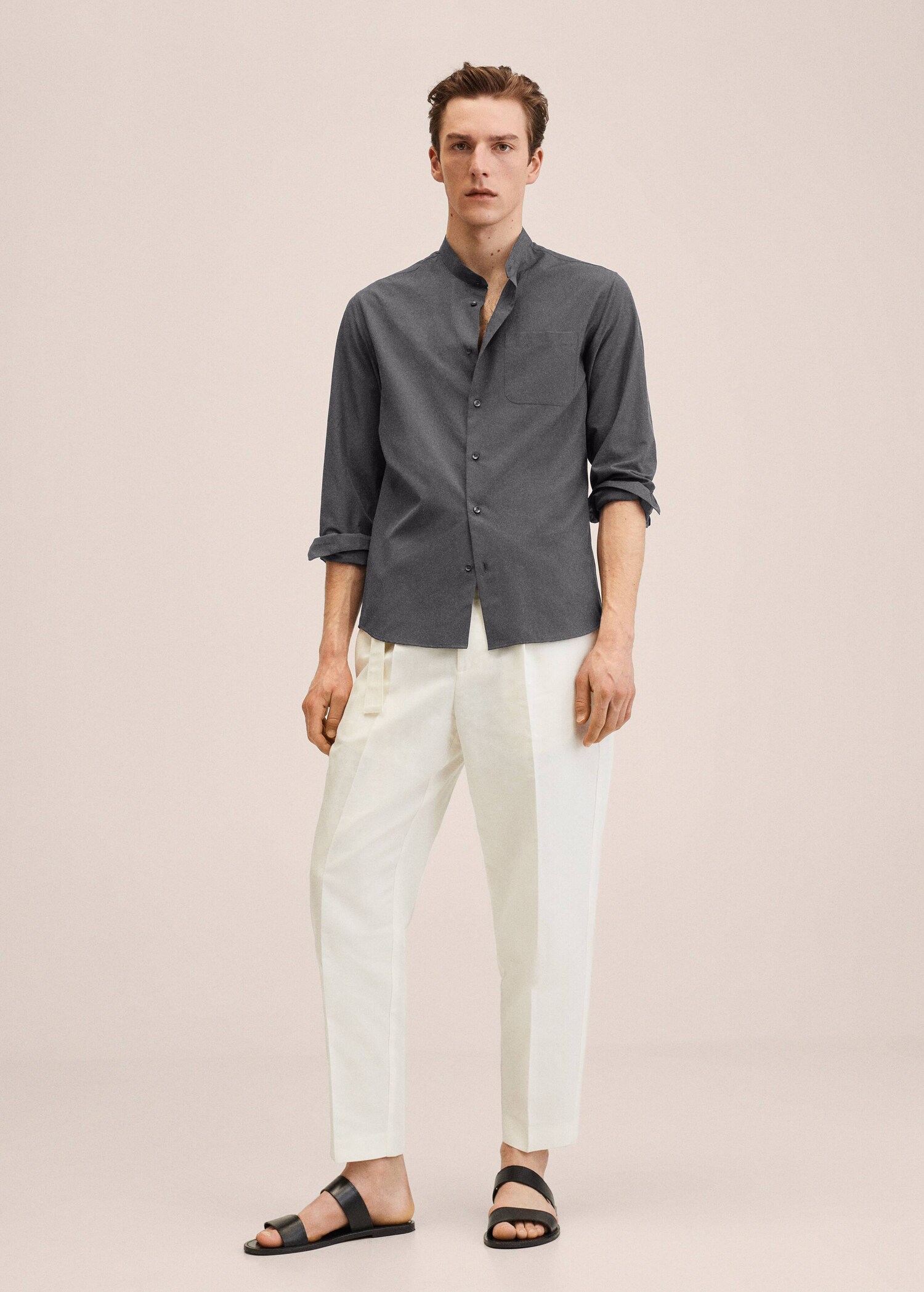 Chemise Lyocell lin col mao - Plan général