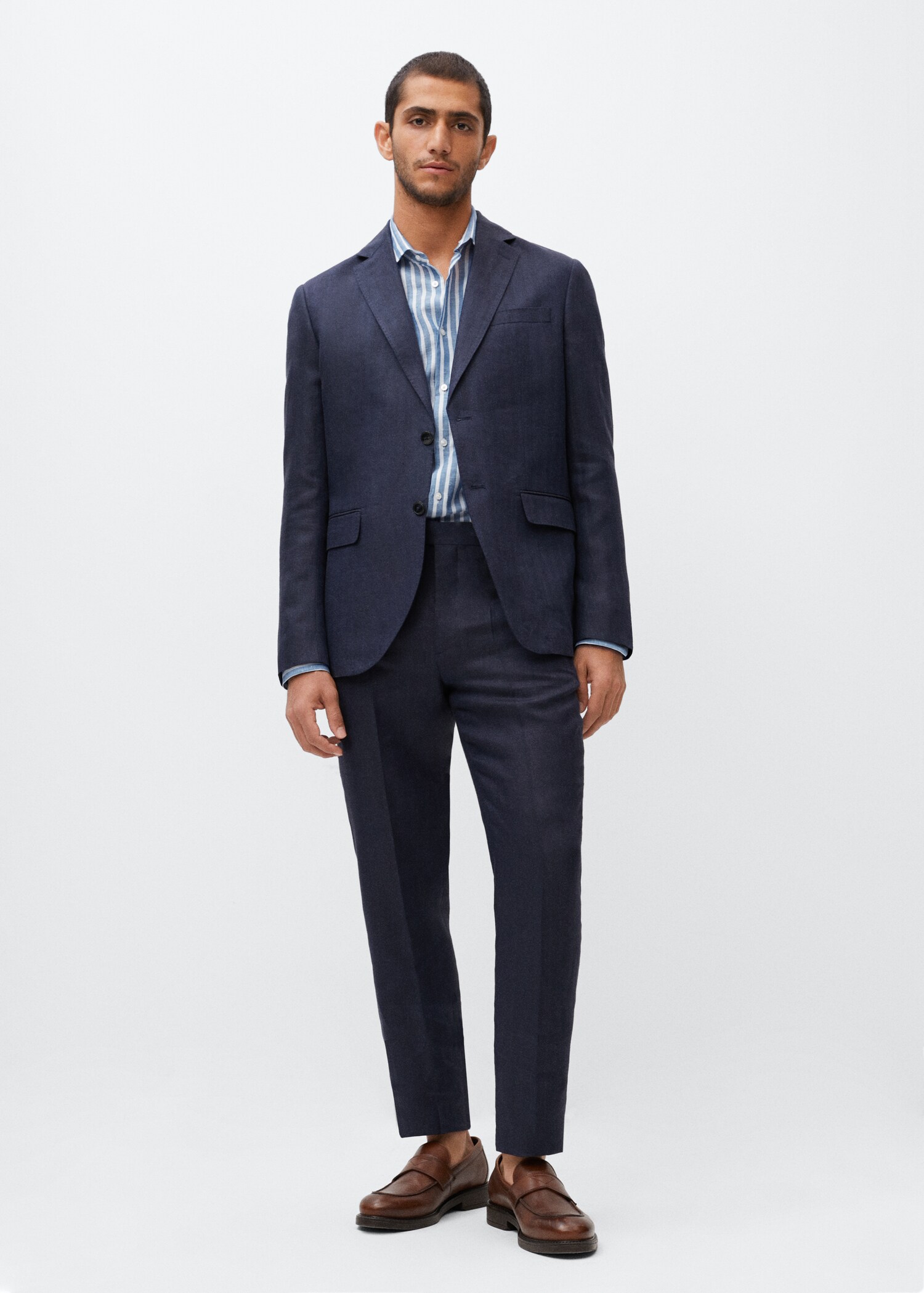 Chemise costume lin rayures - Plan général