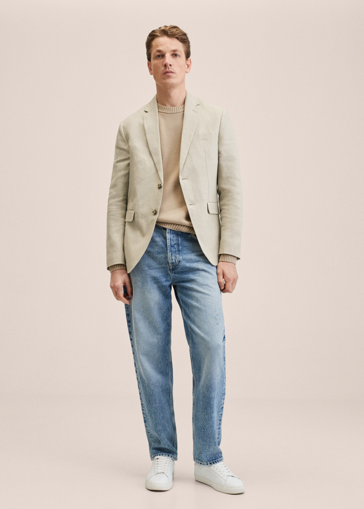 Veste slim fit 100 % lin - Plan général