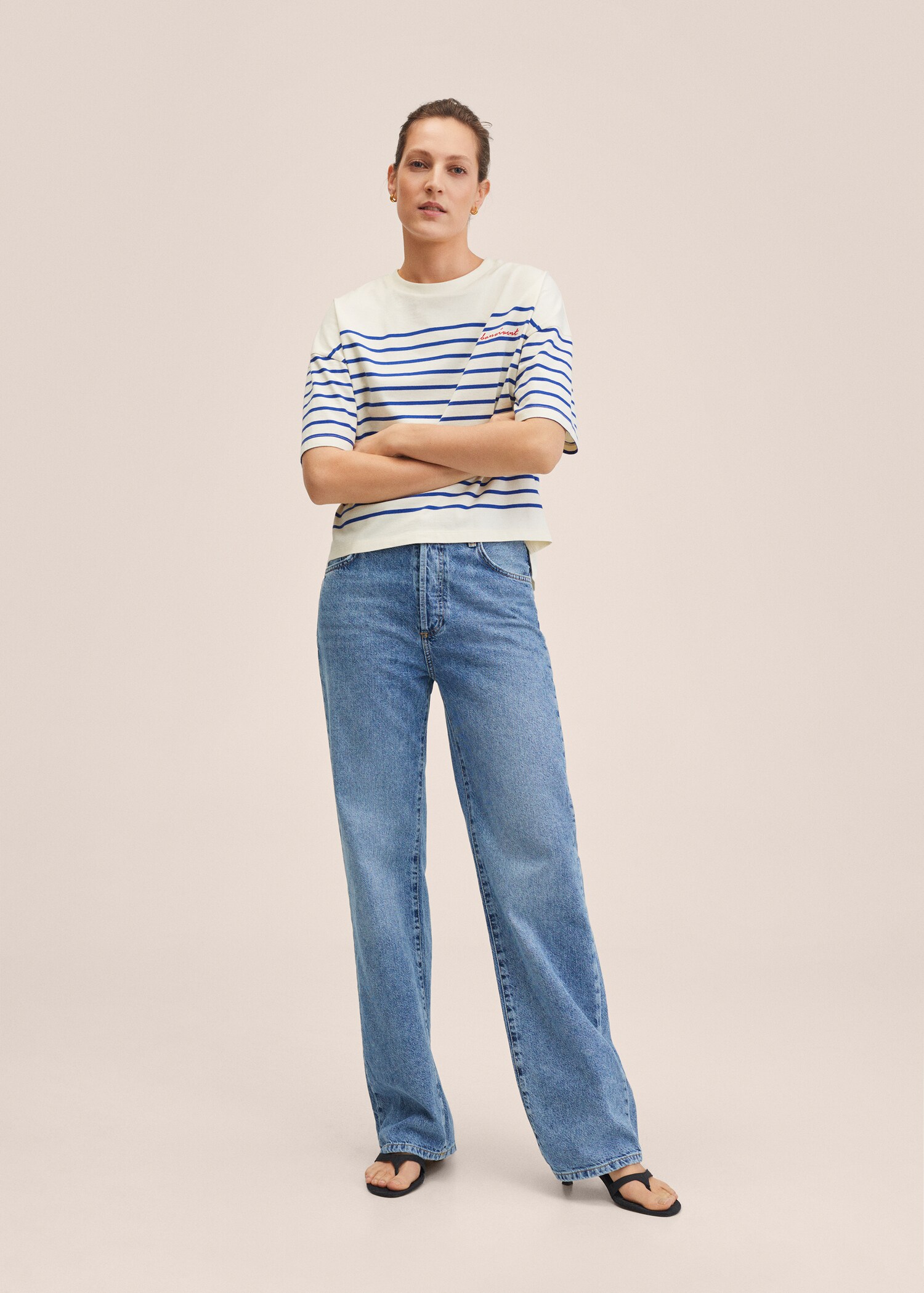 Camiseta crop rayas - Plano general