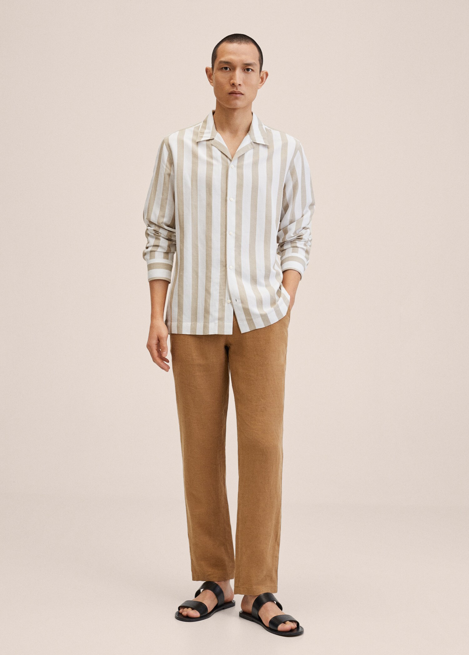 Slim fit linen trousers - General plane