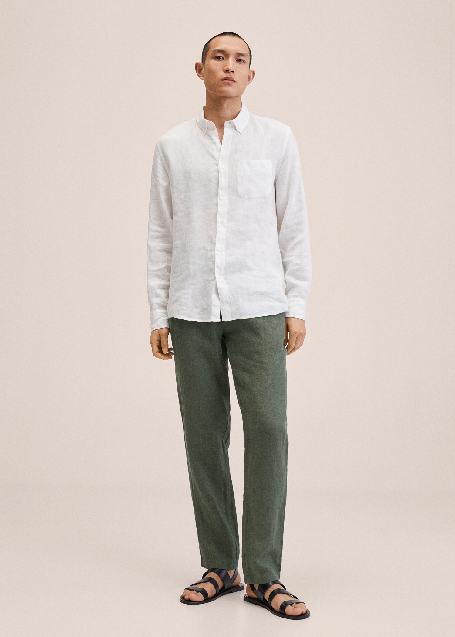 Slim fit linen trousers - General plane