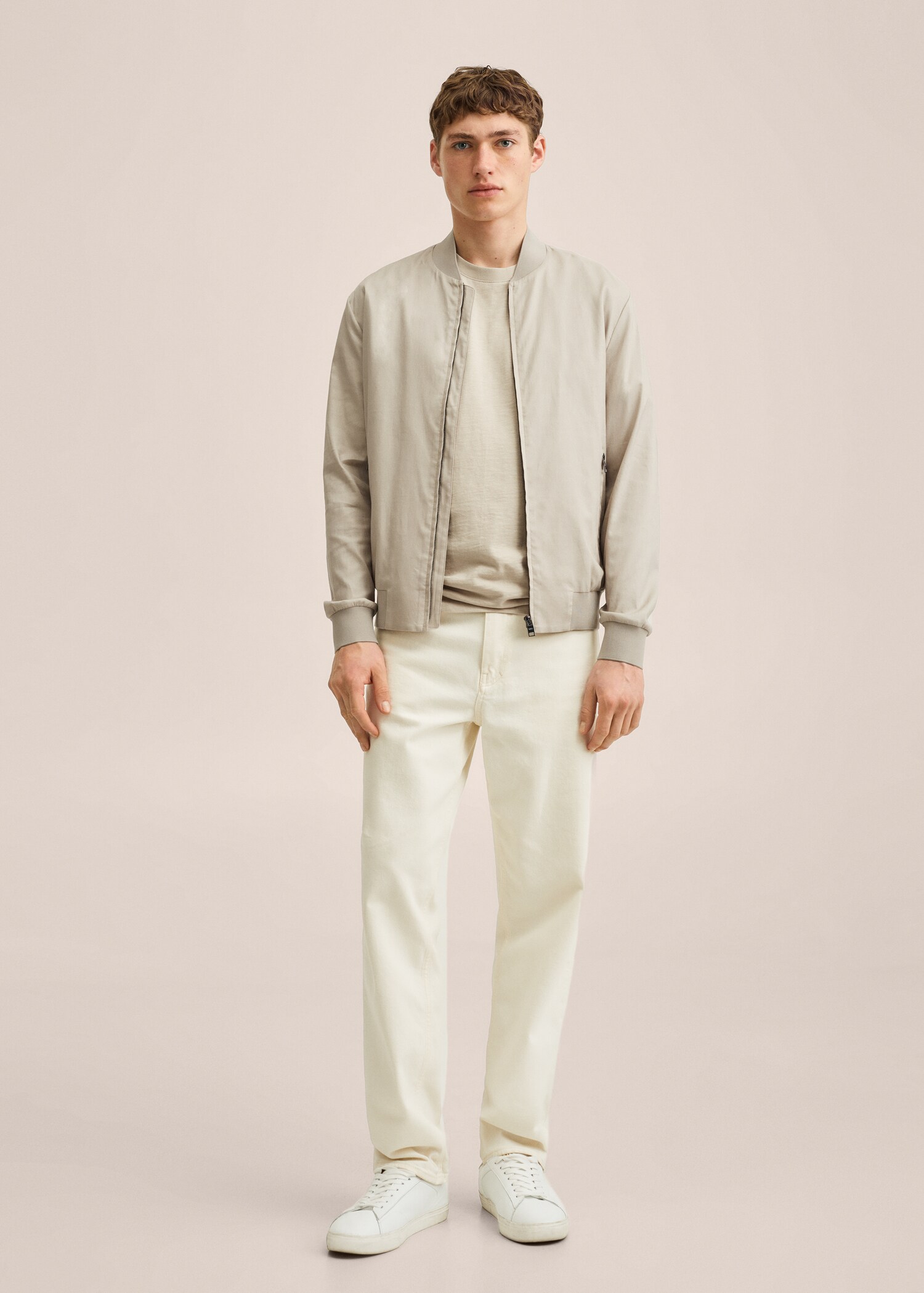 Chaqueta bomber lyocell lino - Plano general