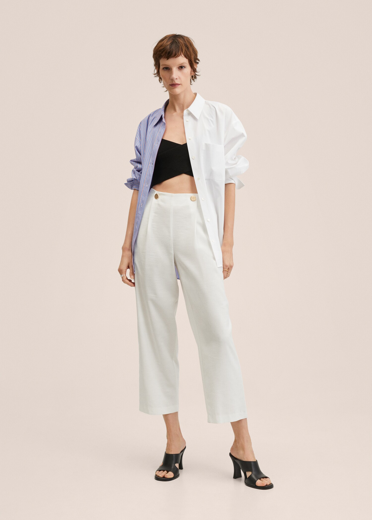 Cropped button pants - General plane
